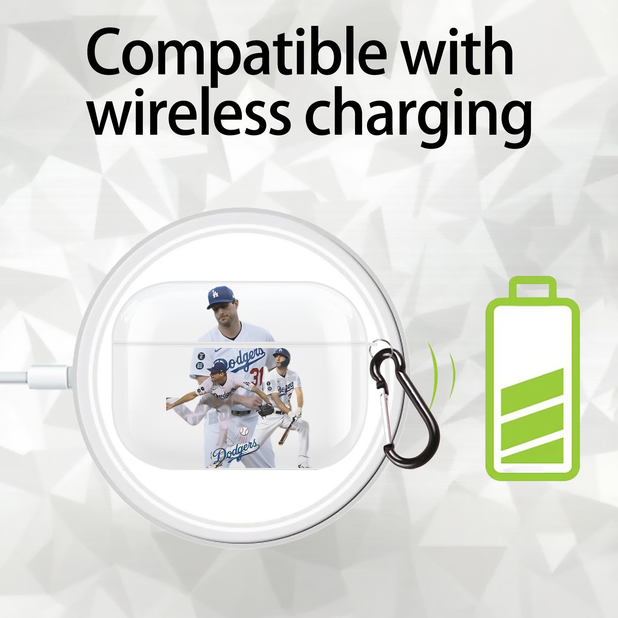  AirPods Pro Hard Case White With Keychain, Durable Flexible PC, Precise Cutouts, Anti-Fingerprint, Yellowing & Scratch Resistant, Full Protection, Washable