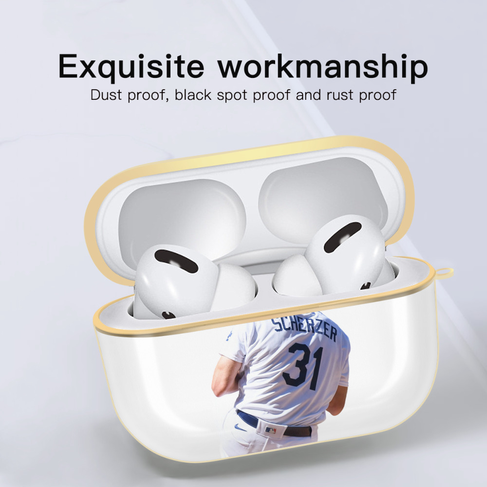  Luxury Gold AirPods Pro Case With Keychain, Flexible PC Material, Full Protection, Precise Cutouts, Anti-Fingerprint, Washable, Durable Design