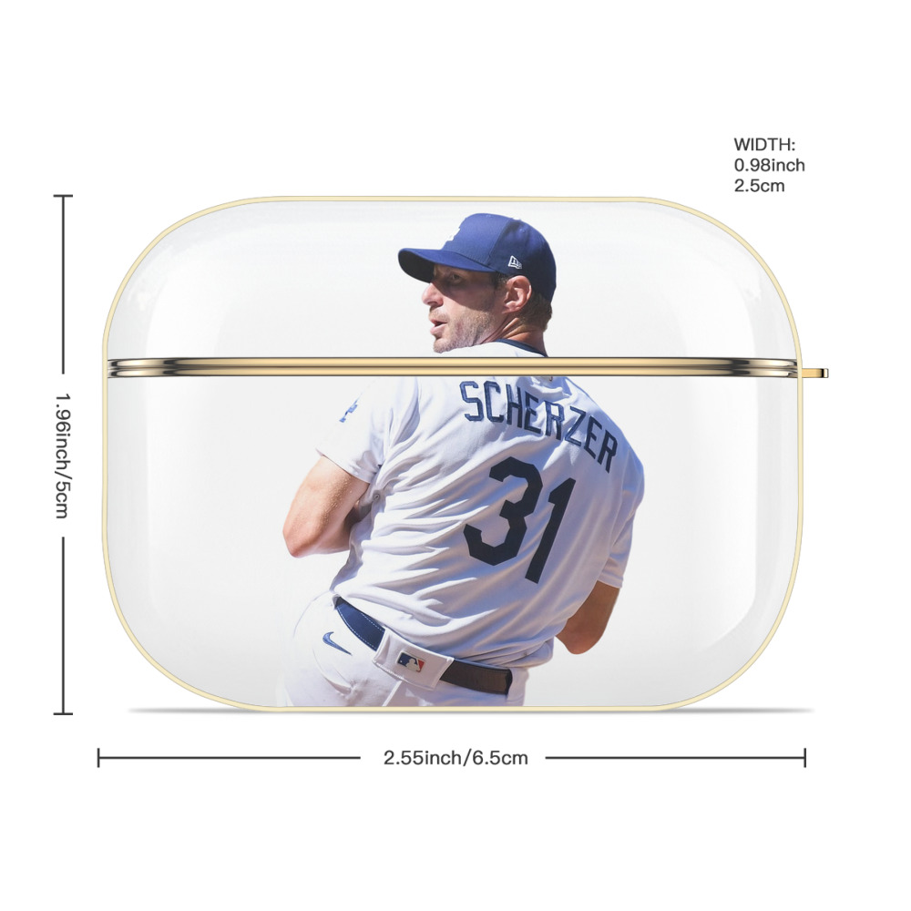  Luxury Gold AirPods Pro Case With Keychain, Flexible PC Material, Full Protection, Precise Cutouts, Anti-Fingerprint, Washable, Durable Design