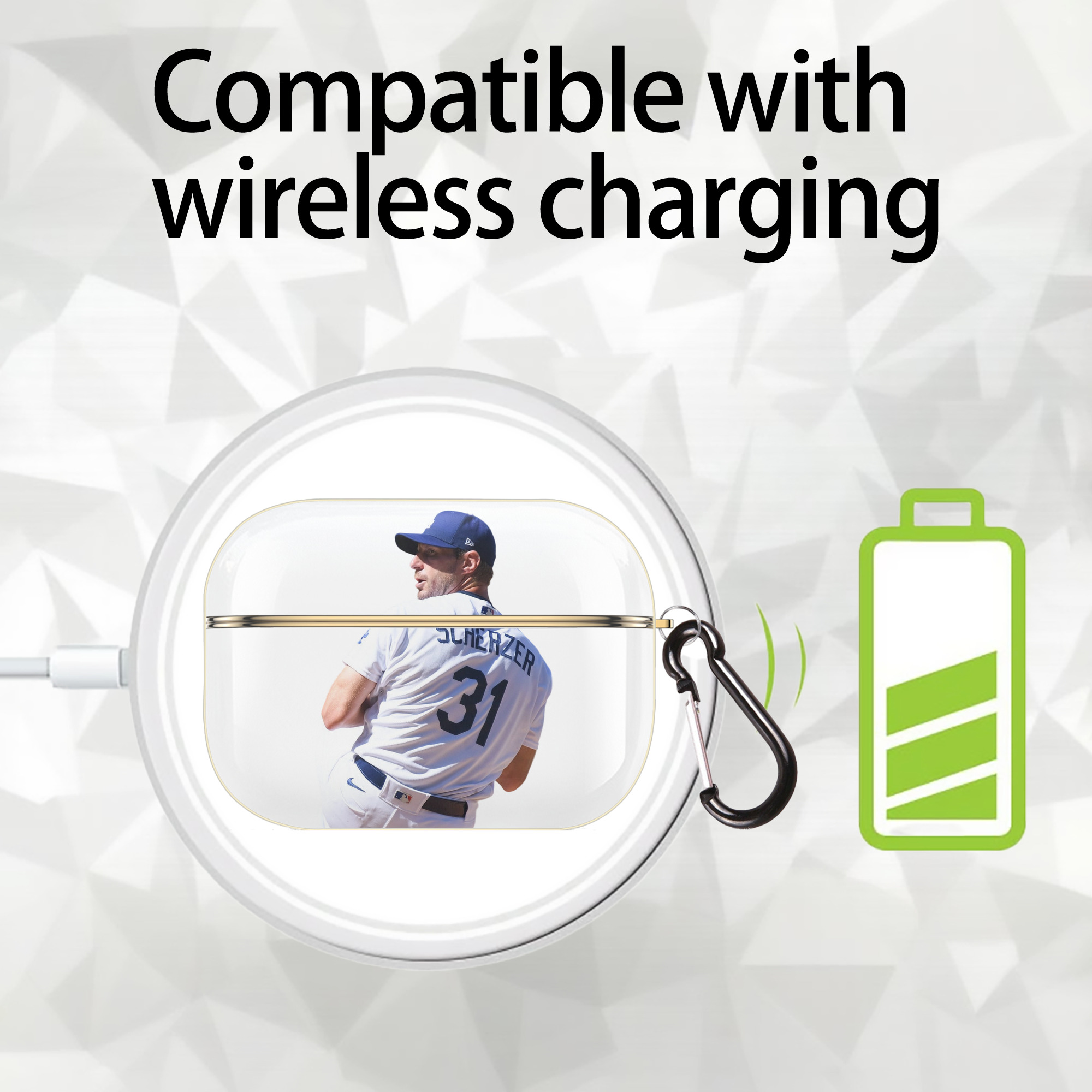  Luxury Gold AirPods Pro Case With Keychain, Flexible PC Material, Full Protection, Precise Cutouts, Anti-Fingerprint, Washable, Durable Design