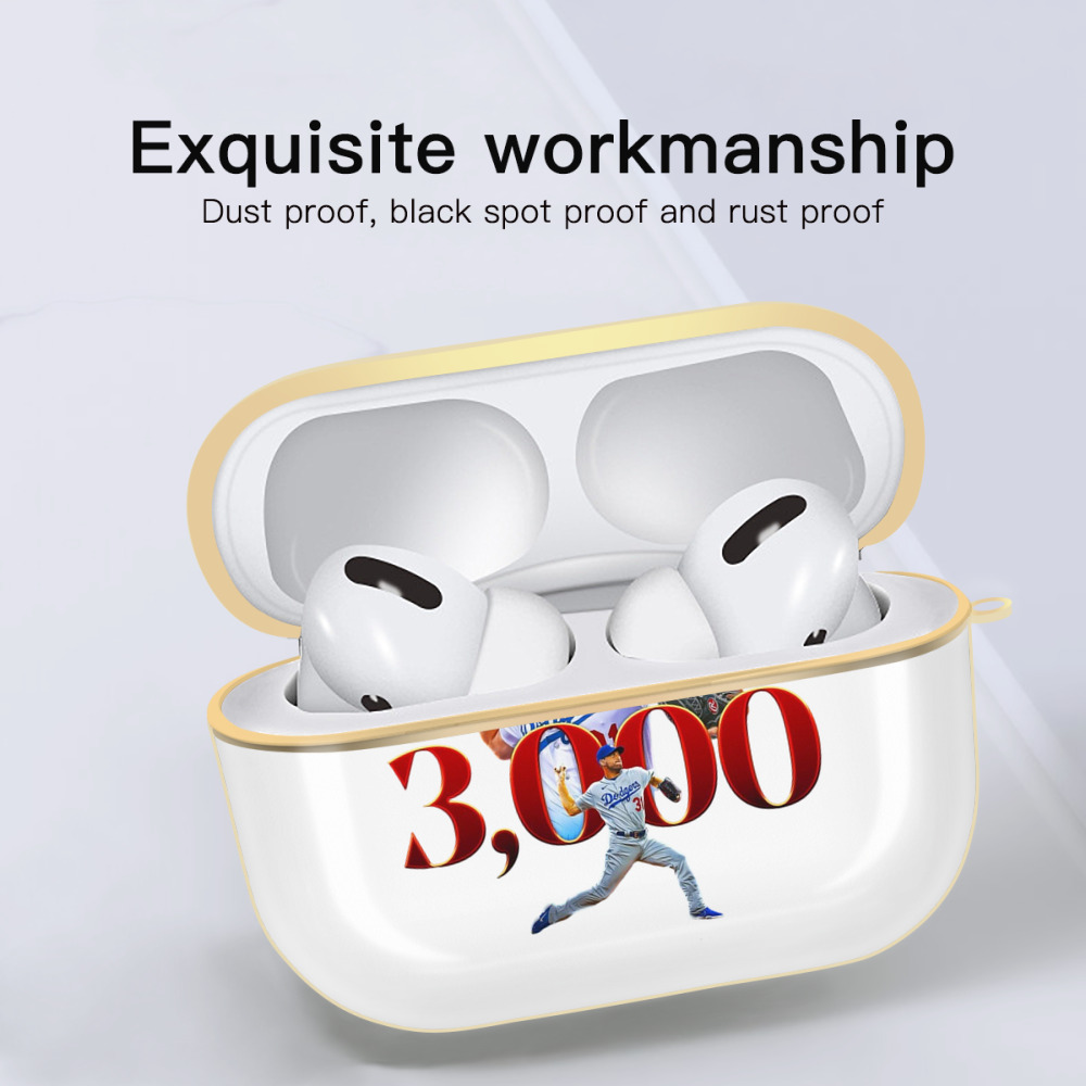  Luxury Gold AirPods Pro Case With Keychain, Flexible PC Material, Full Protection, Precise Cutouts, Anti-Fingerprint, Washable, Durable Design