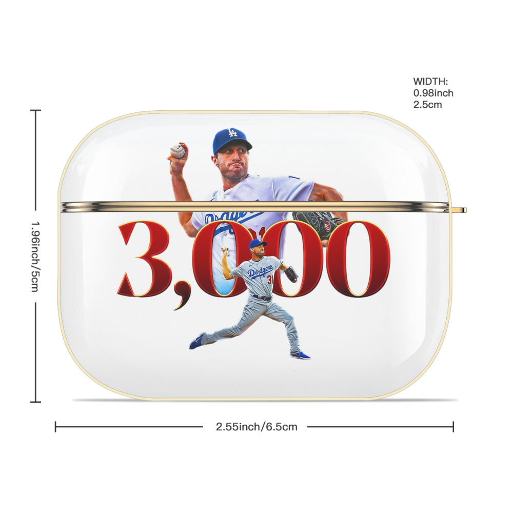  Luxury Gold AirPods Pro Case With Keychain, Flexible PC Material, Full Protection, Precise Cutouts, Anti-Fingerprint, Washable, Durable Design