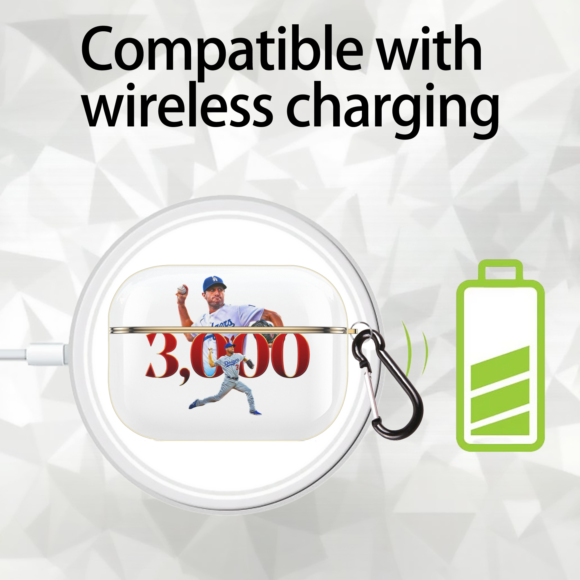  Luxury Gold AirPods Pro Case With Keychain, Flexible PC Material, Full Protection, Precise Cutouts, Anti-Fingerprint, Washable, Durable Design