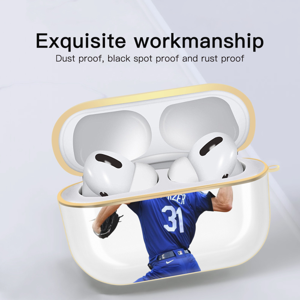  Luxury Gold AirPods Pro Case With Keychain, Flexible PC Material, Full Protection, Precise Cutouts, Anti-Fingerprint, Washable, Durable Design