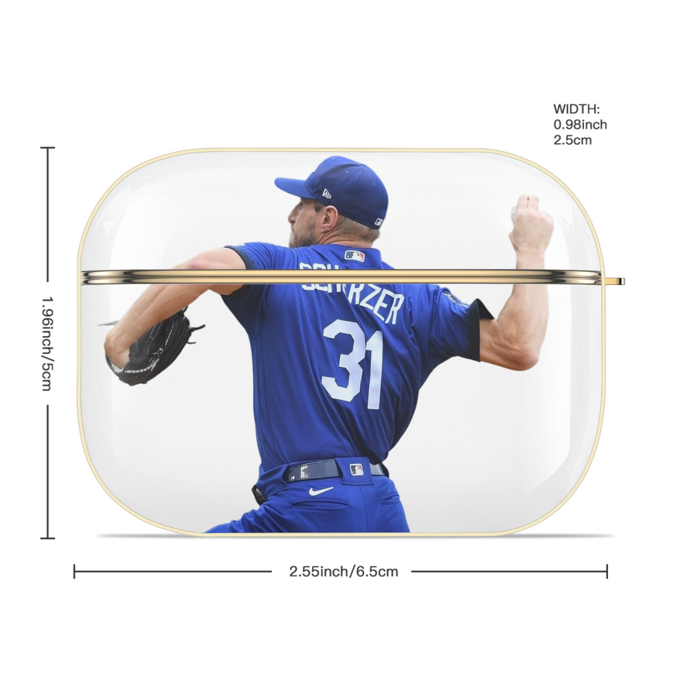  Luxury Gold AirPods Pro Case With Keychain, Flexible PC Material, Full Protection, Precise Cutouts, Anti-Fingerprint, Washable, Durable Design