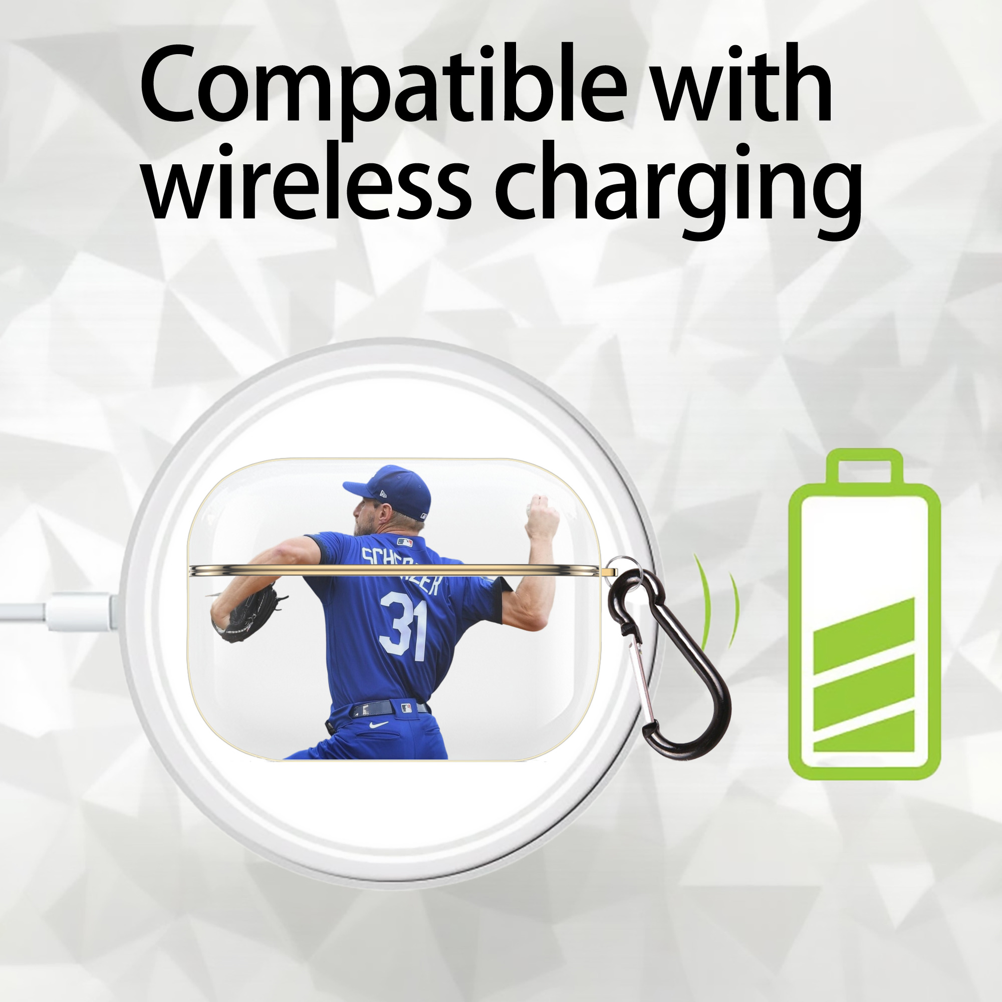  Luxury Gold AirPods Pro Case With Keychain, Flexible PC Material, Full Protection, Precise Cutouts, Anti-Fingerprint, Washable, Durable Design