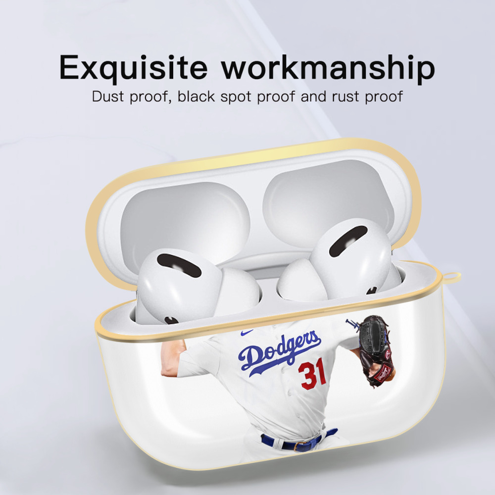  Luxury Gold AirPods Pro Case With Keychain, Flexible PC Material, Full Protection, Precise Cutouts, Anti-Fingerprint, Washable, Durable Design