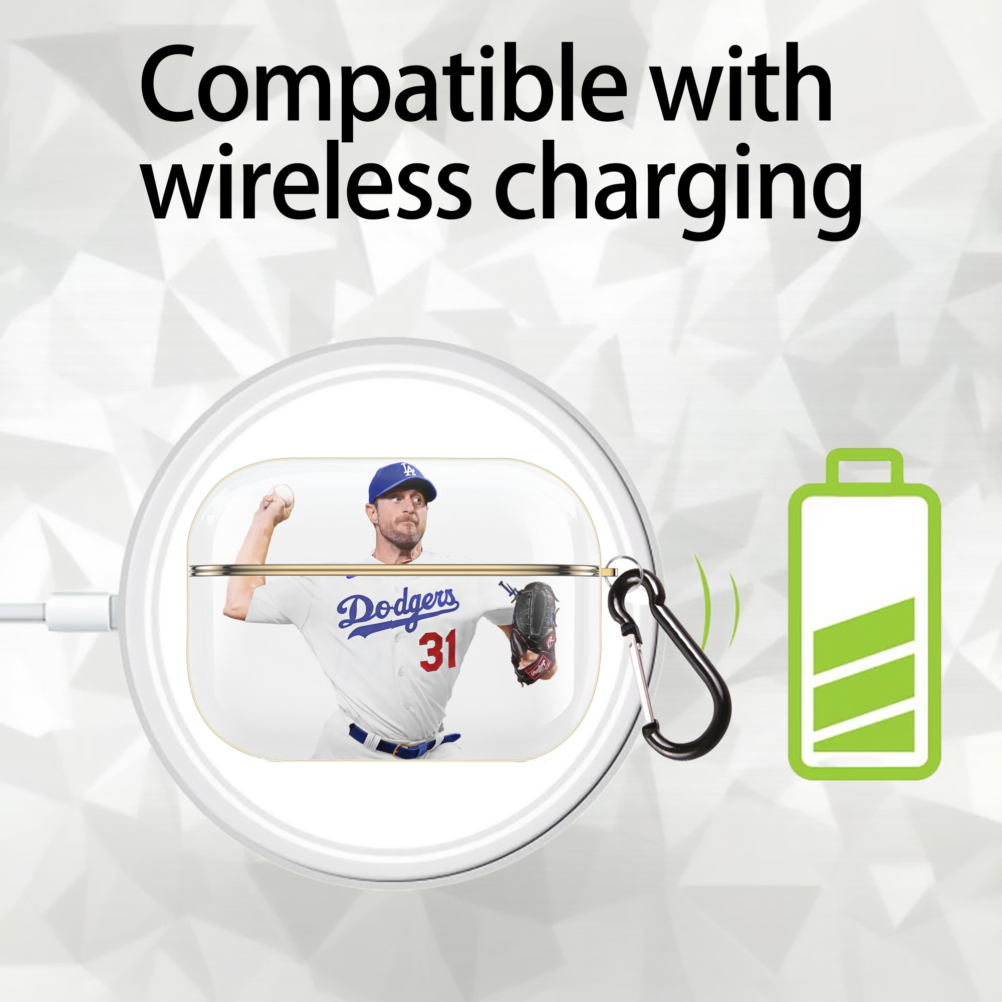  Luxury Gold AirPods Pro Case With Keychain, Flexible PC Material, Full Protection, Precise Cutouts, Anti-Fingerprint, Washable, Durable Design