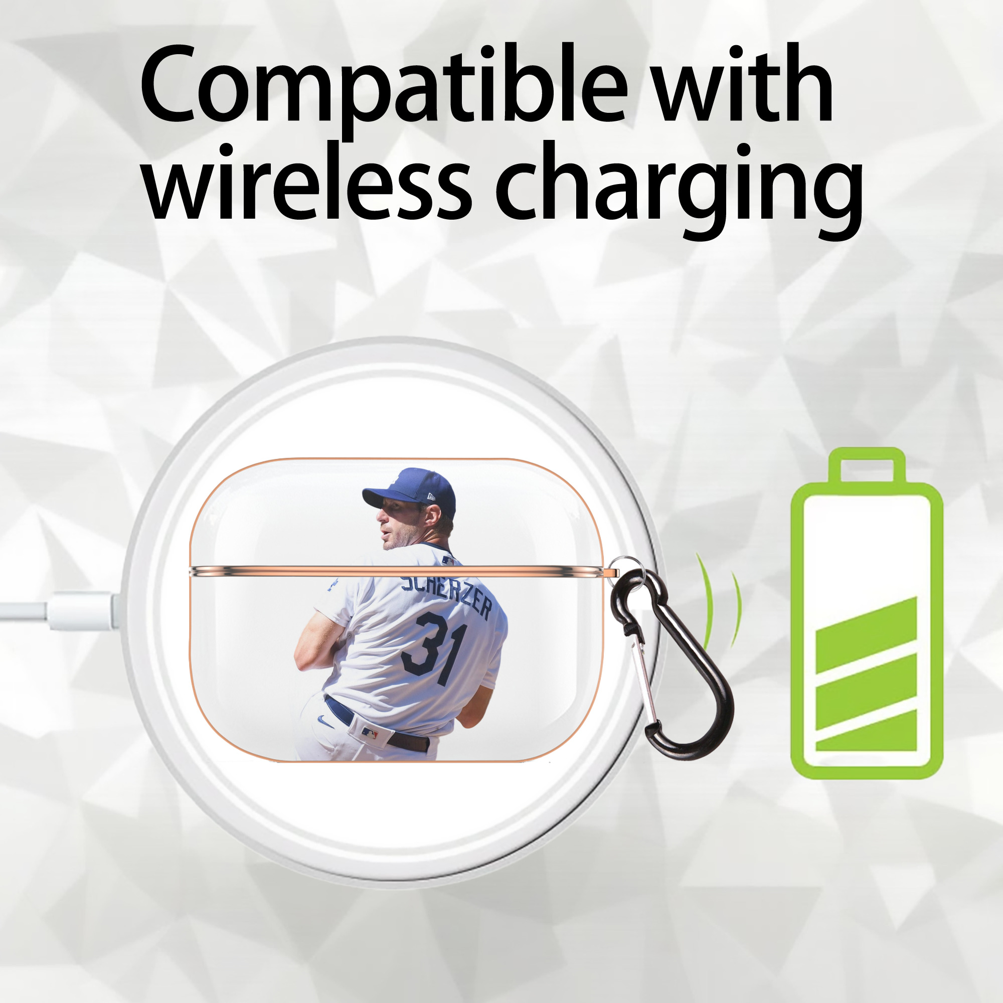  AirPods Pro Protective Case Rose Gold, Flexible PC Material, Precise Fit, Anti-Slip Cover, Full Protection, Fingerprint Resistant, Washable With Keychain