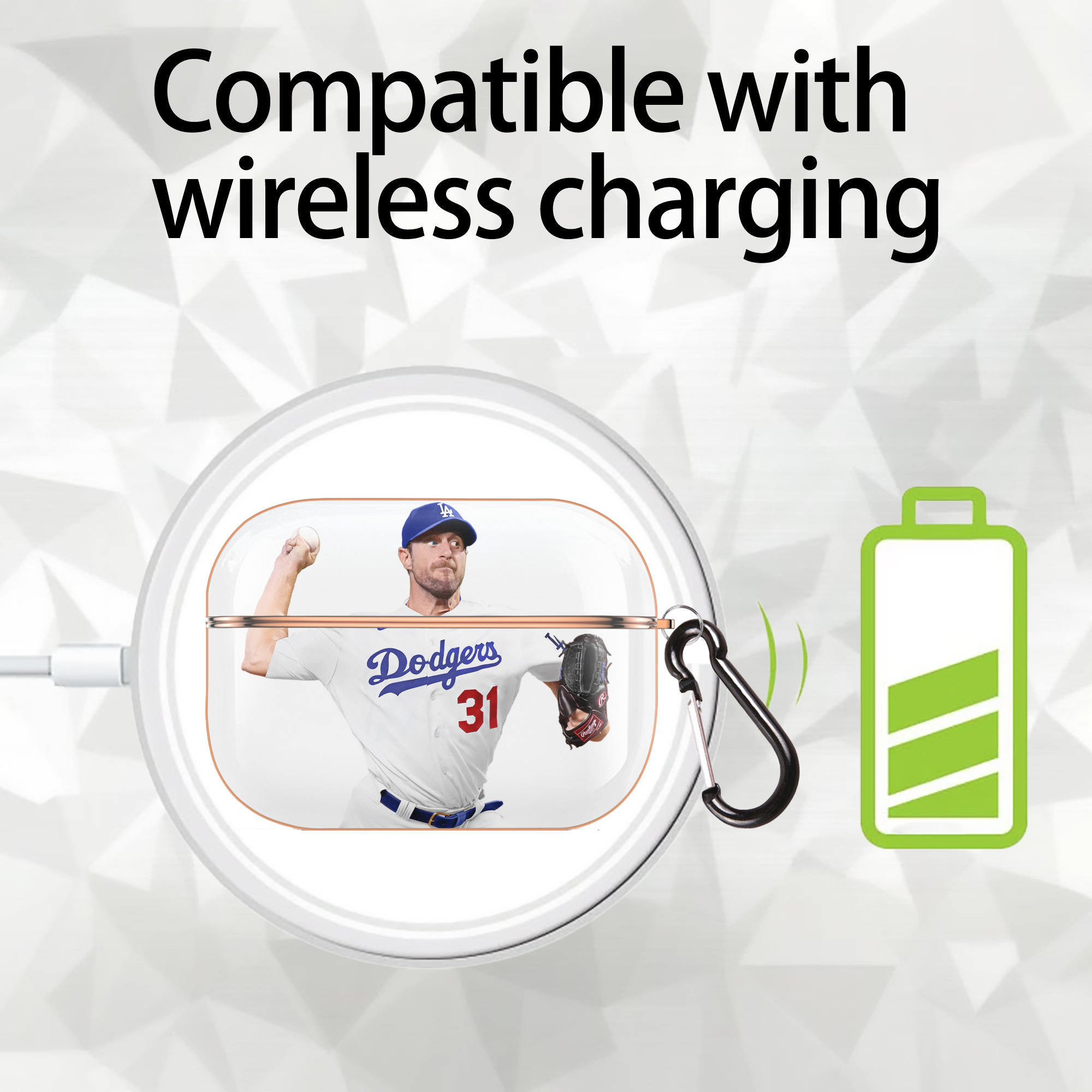  AirPods Pro Protective Case Rose Gold, Flexible PC Material, Precise Fit, Anti-Slip Cover, Full Protection, Fingerprint Resistant, Washable With Keychain