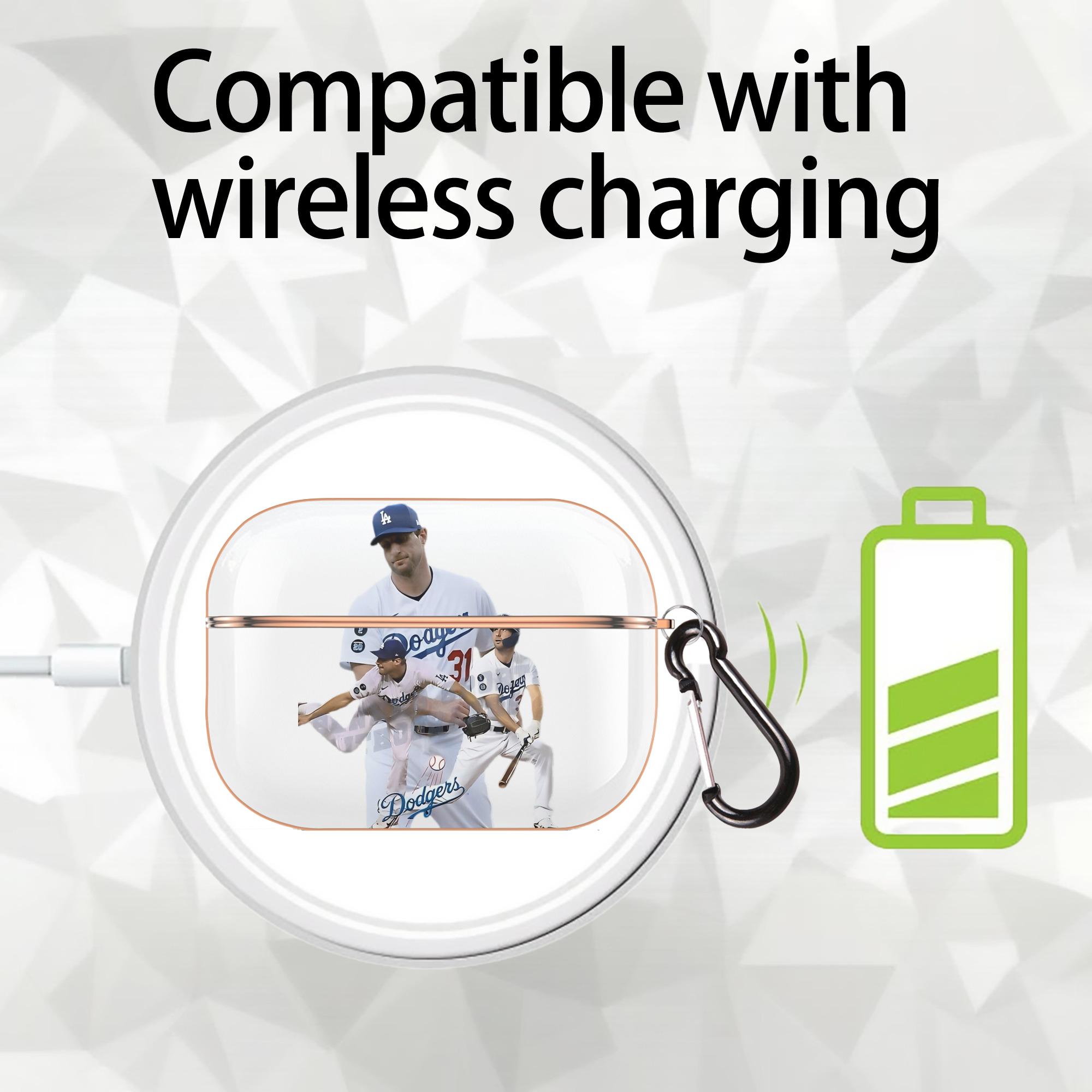  AirPods Pro Protective Case Rose Gold, Flexible PC Material, Precise Fit, Anti-Slip Cover, Full Protection, Fingerprint Resistant, Washable With Keychain