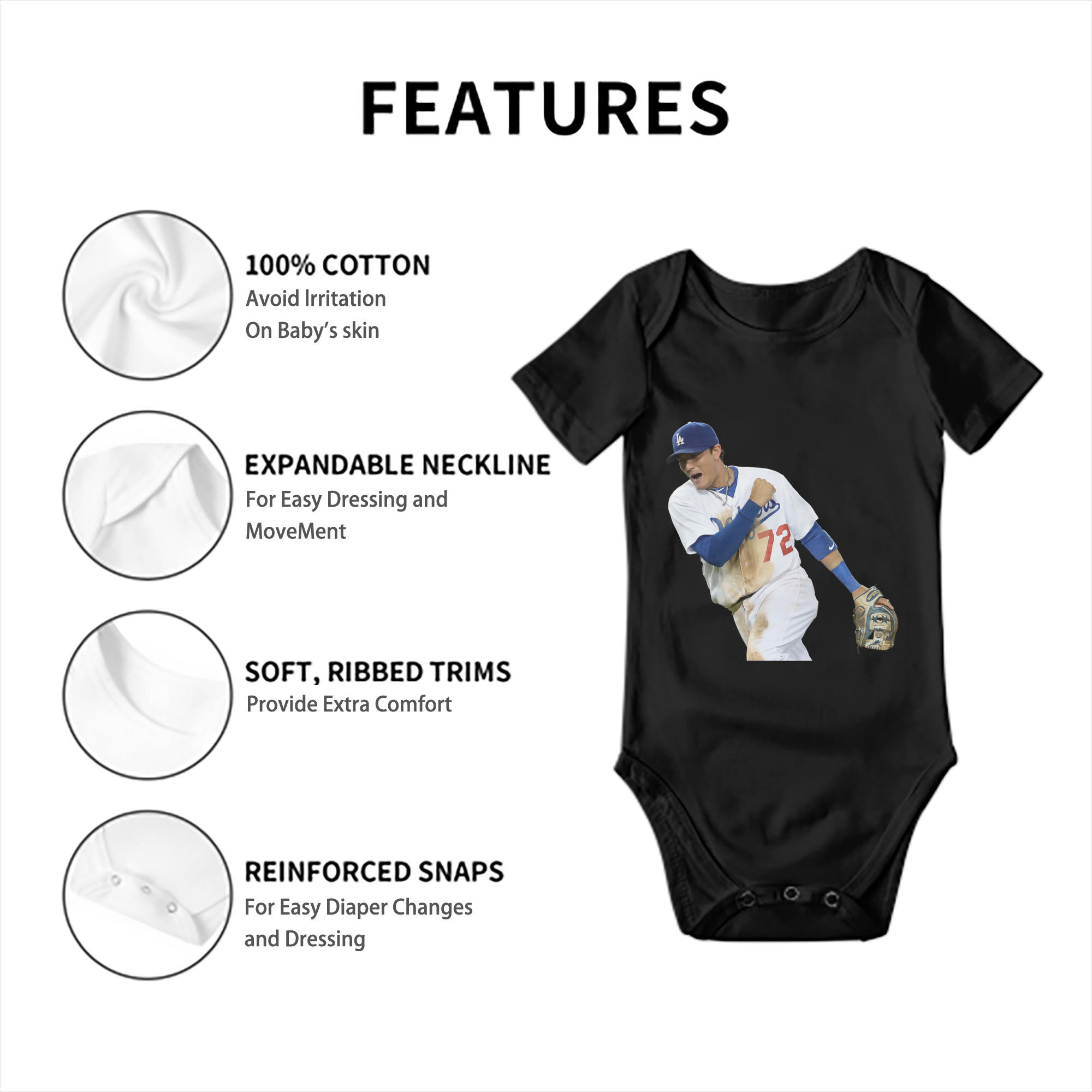  Baby Short Sleeve Romper – 100% Cotton Soft & Breathable Digital Print Onesie With Easy Snap Closure And Envelope Shoulder – Comfortable For Daily Wear & Travel
