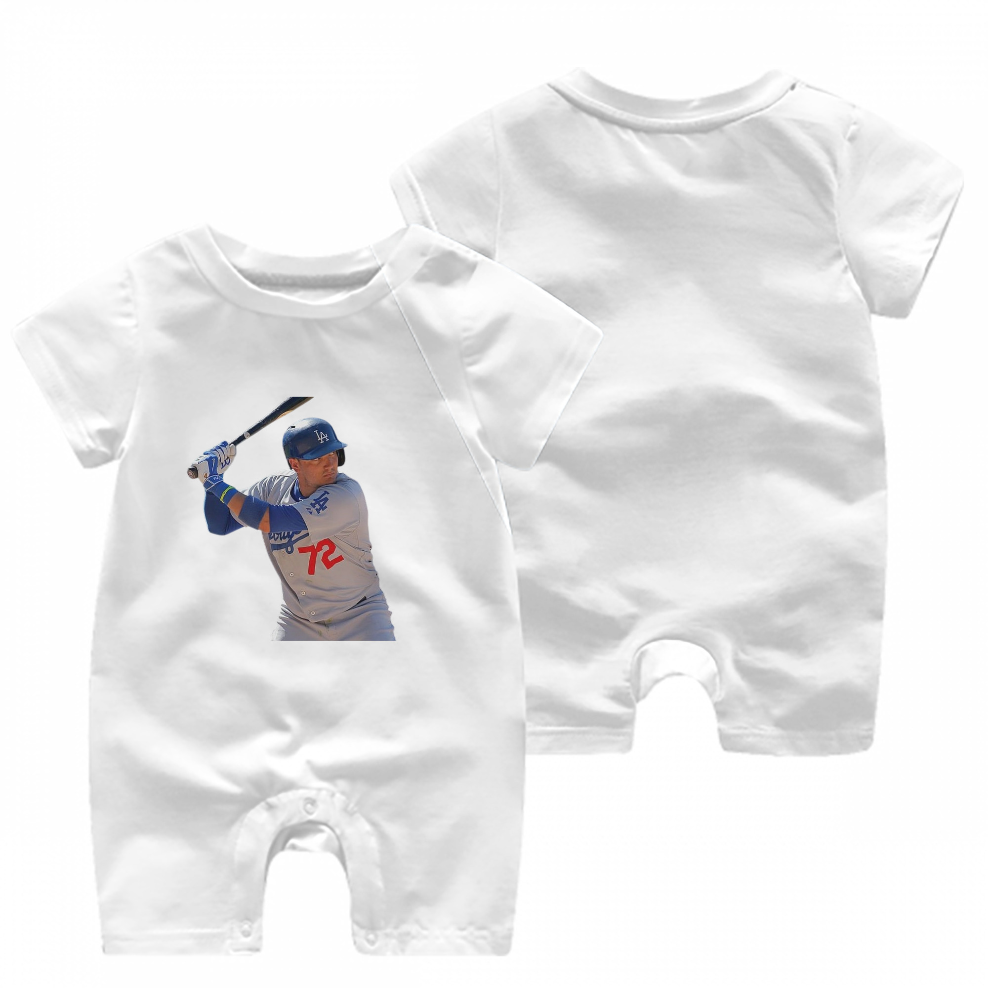  Baby Short Sleeve Onesie – 100% Cotton Soft & Breathable Digital Print Romper – Double-Sided Print, Snap Closure For Easy Diaper Changes – Comfortable For Boys & Girls