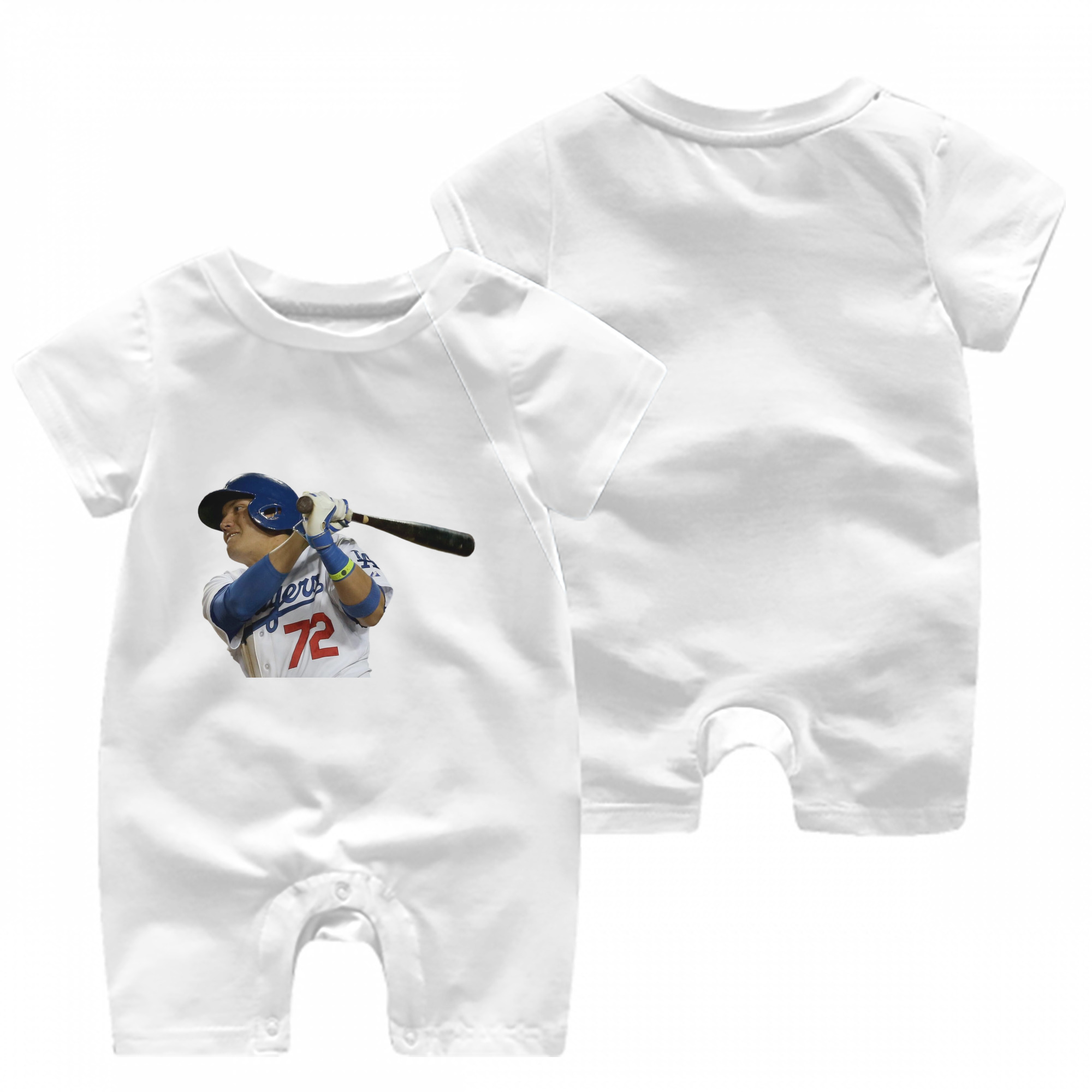  Baby Short Sleeve Onesie – 100% Cotton Soft & Breathable Digital Print Romper – Double-Sided Print, Snap Closure For Easy Diaper Changes – Comfortable For Boys & Girls