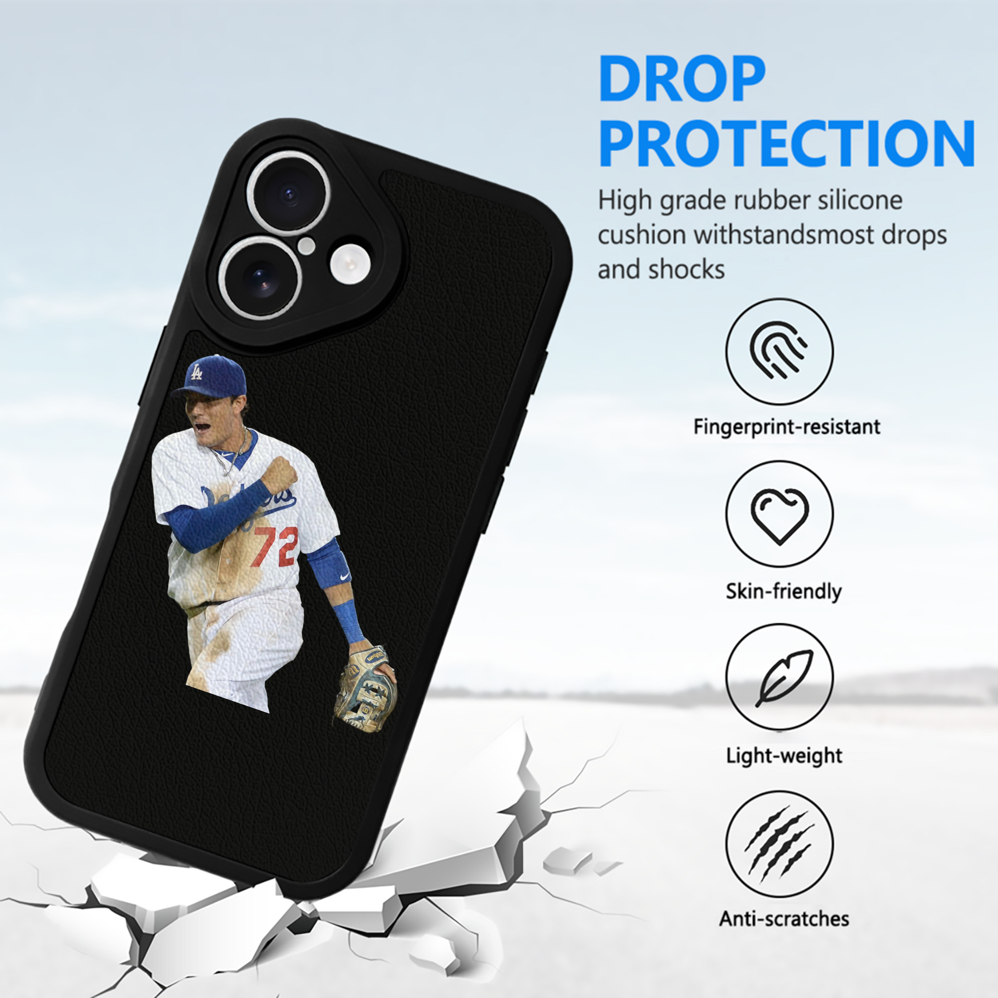  IPhone 16 Silicone Leather Case – UV Print, Lambskin Texture – Perfect Fit, Wireless Charging Compatible, Scratch Resistant, Precise Cutouts – Stylish Protection For IPhone 16