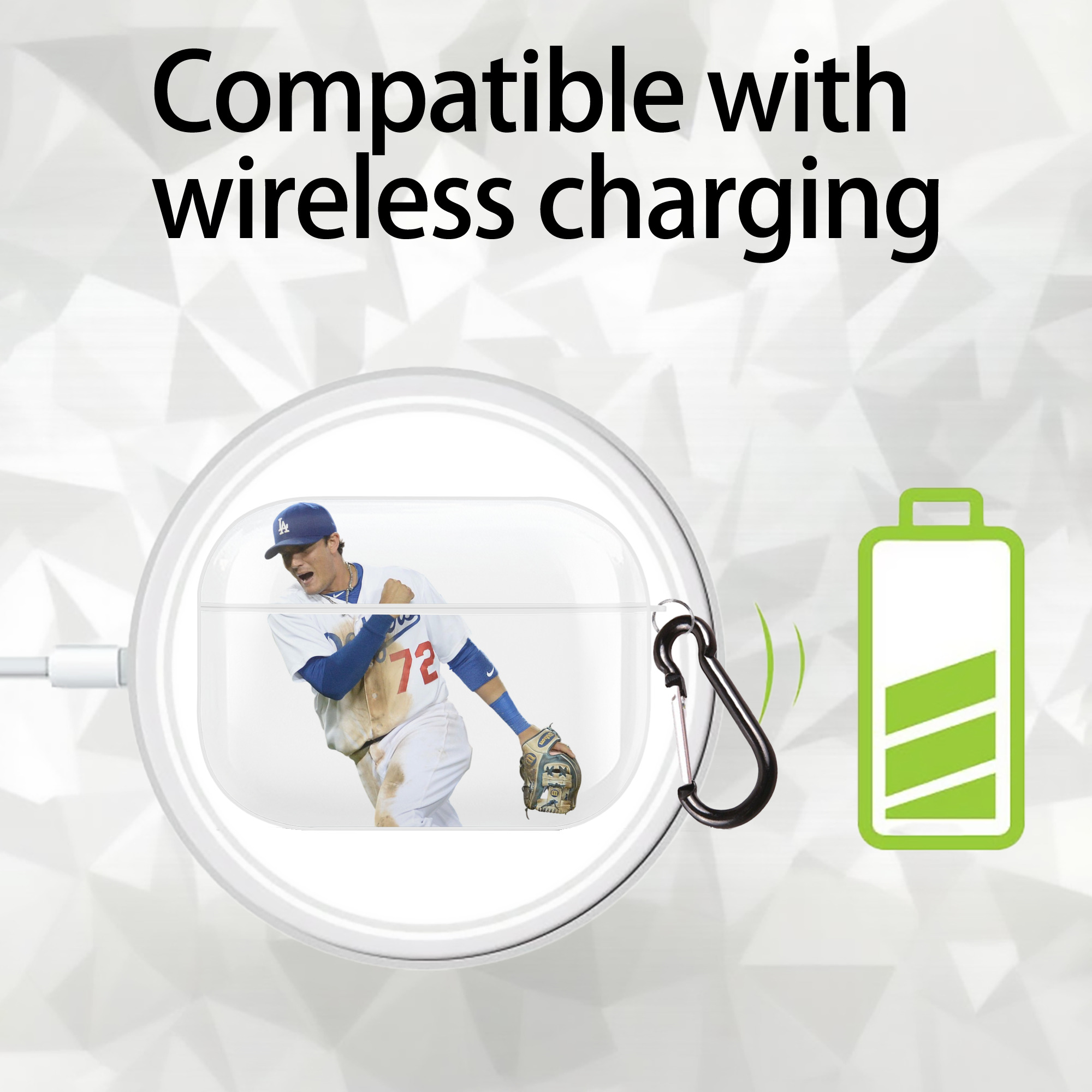  AirPods Pro Hard Case White With Keychain, Durable Flexible PC, Precise Cutouts, Anti-Fingerprint, Yellowing & Scratch Resistant, Full Protection, Washable