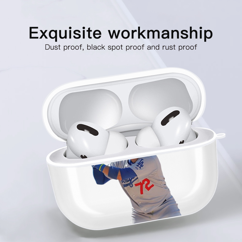  AirPods Pro Hard Case White With Keychain, Durable Flexible PC, Precise Cutouts, Anti-Fingerprint, Yellowing & Scratch Resistant, Full Protection, Washable