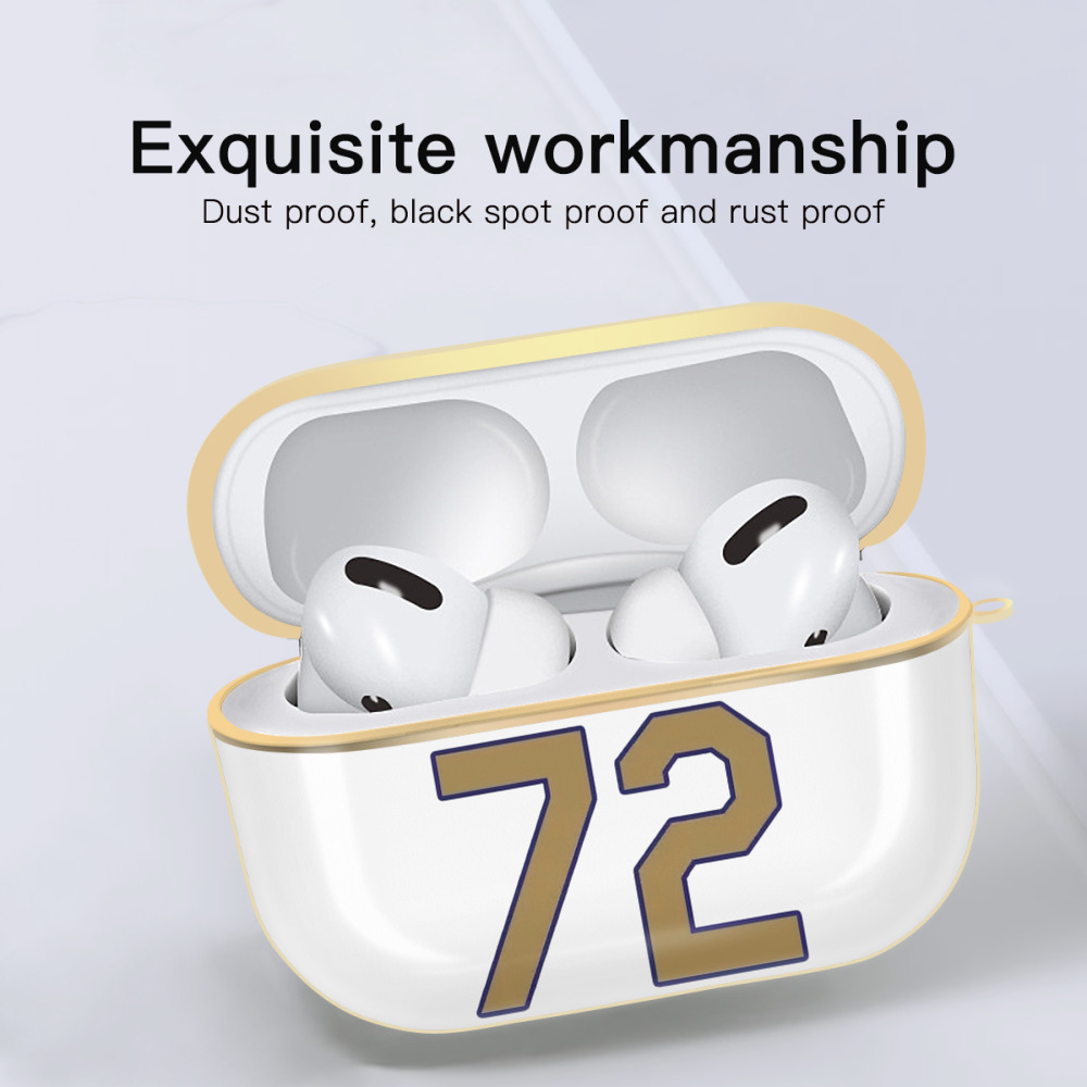  Luxury Gold AirPods Pro Case With Keychain, Flexible PC Material, Full Protection, Precise Cutouts, Anti-Fingerprint, Washable, Durable Design
