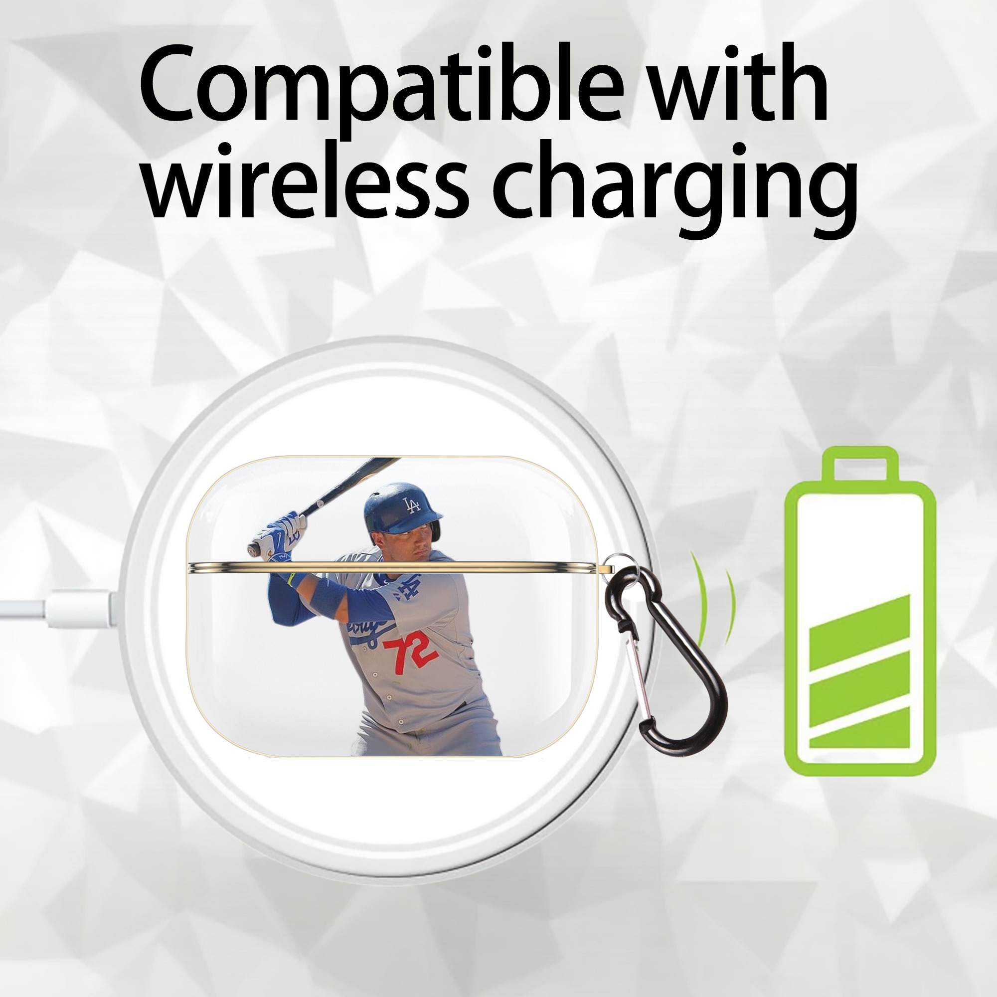  Luxury Gold AirPods Pro Case With Keychain, Flexible PC Material, Full Protection, Precise Cutouts, Anti-Fingerprint, Washable, Durable Design