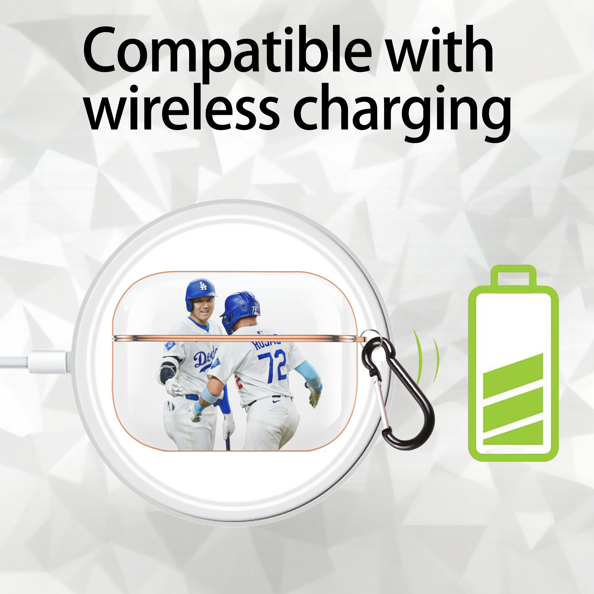  AirPods Pro Protective Case Rose Gold, Flexible PC Material, Precise Fit, Anti-Slip Cover, Full Protection, Fingerprint Resistant, Washable With Keychain