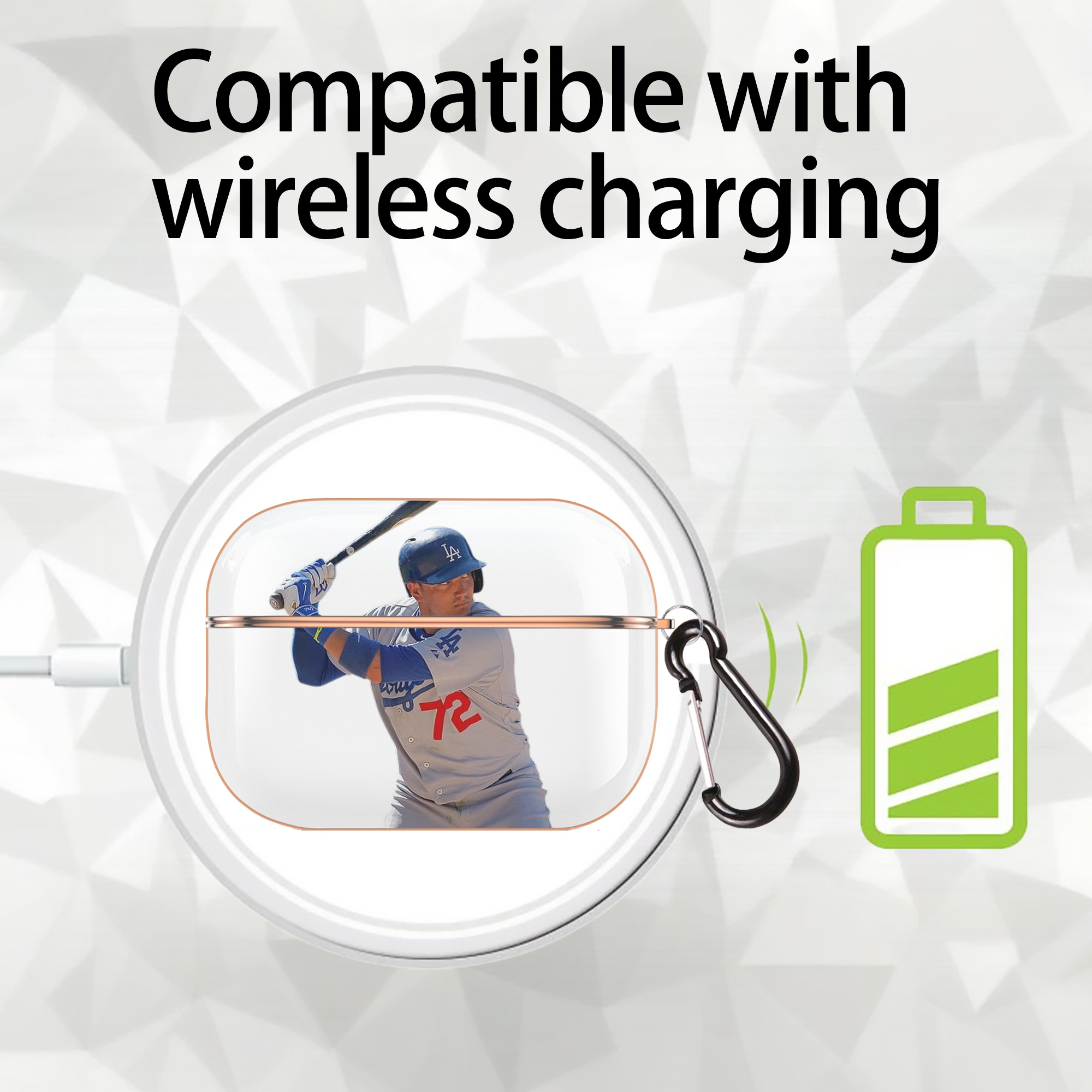  AirPods Pro Protective Case Rose Gold, Flexible PC Material, Precise Fit, Anti-Slip Cover, Full Protection, Fingerprint Resistant, Washable With Keychain