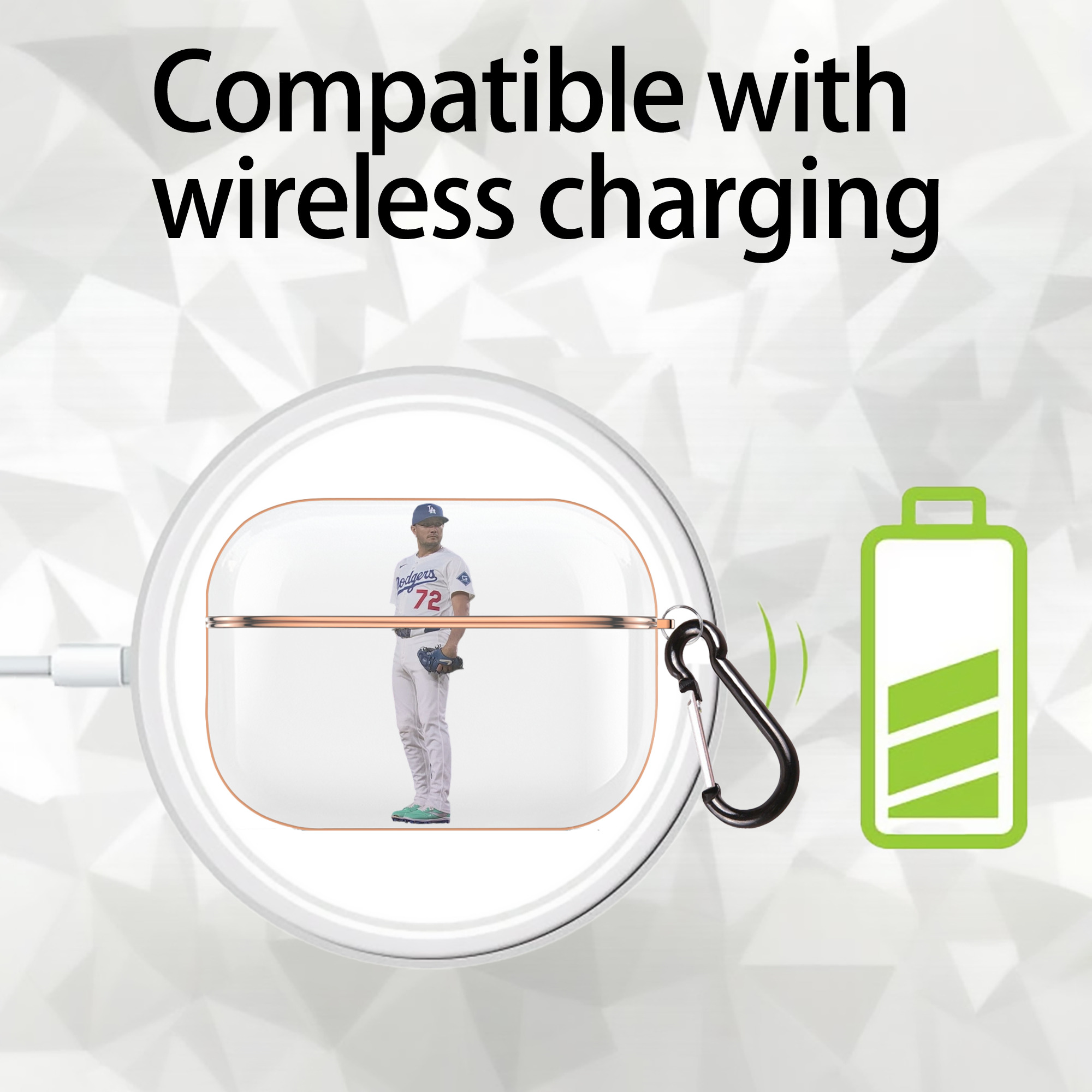  AirPods Pro Protective Case Rose Gold, Flexible PC Material, Precise Fit, Anti-Slip Cover, Full Protection, Fingerprint Resistant, Washable With Keychain