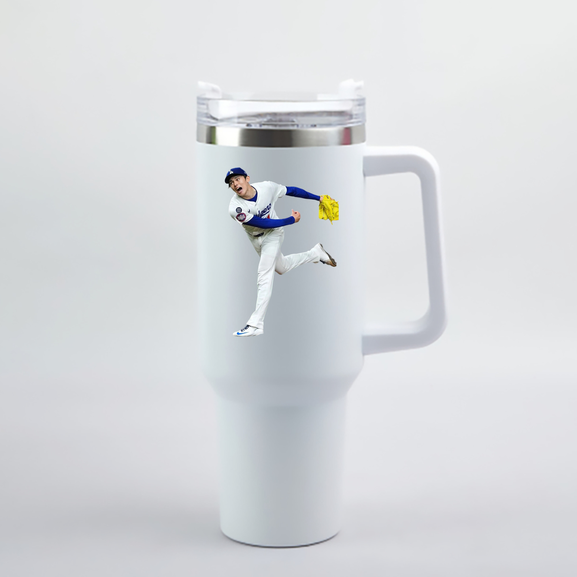  40oz Handle Car Cup With Crystal Sticker Design – Durable Stainless Steel Travel Mug With Reusable Straw – Double Wall Insulated