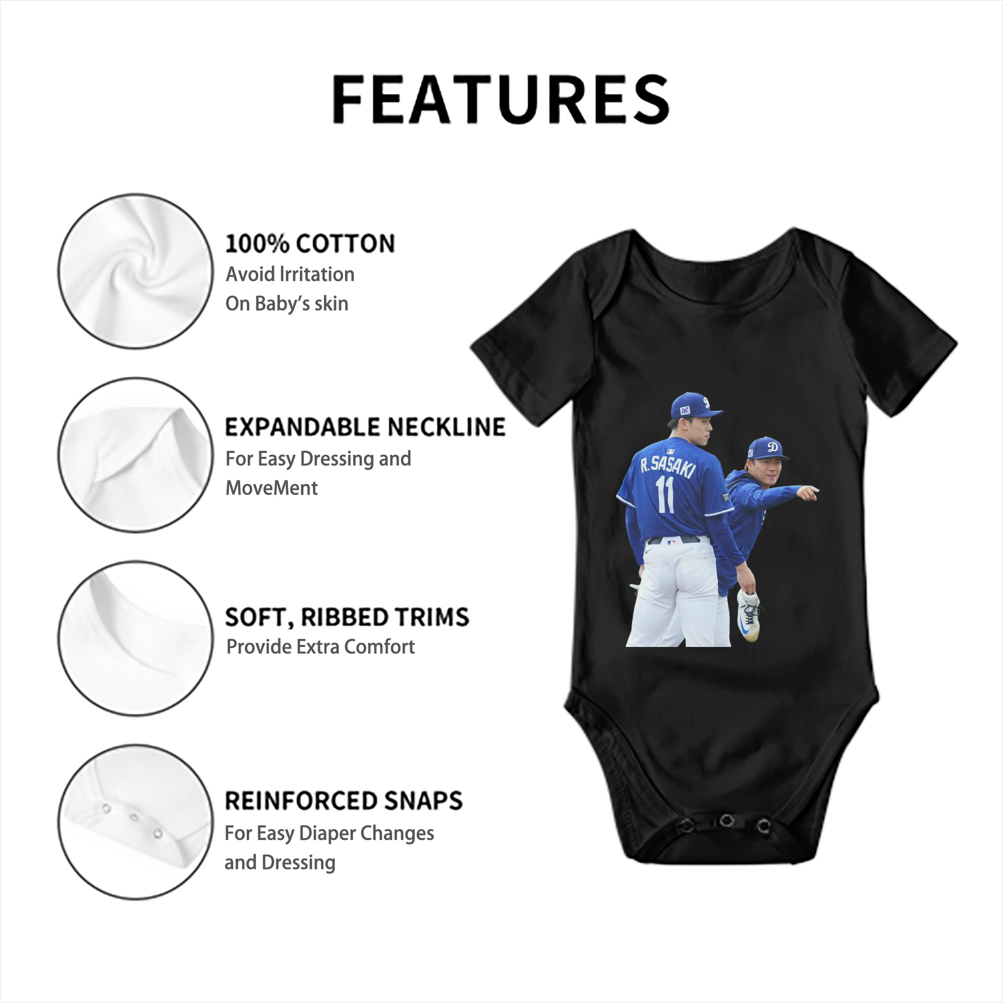  Baby Short Sleeve Romper – 100% Cotton Soft & Breathable Digital Print Onesie With Easy Snap Closure And Envelope Shoulder – Comfortable For Daily Wear & Travel