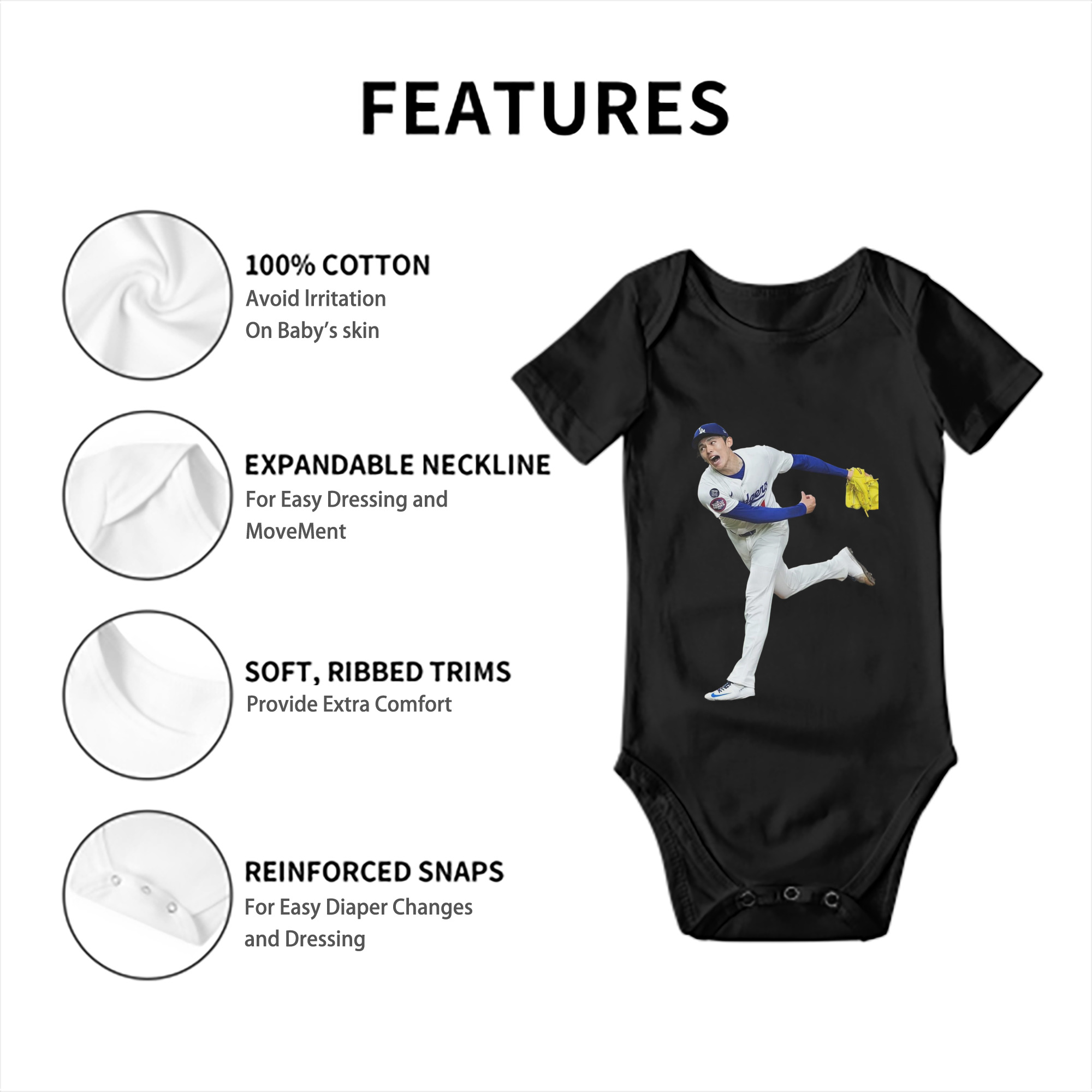  Baby Short Sleeve Romper – 100% Cotton Soft & Breathable Digital Print Onesie With Easy Snap Closure And Envelope Shoulder – Comfortable For Daily Wear & Travel
