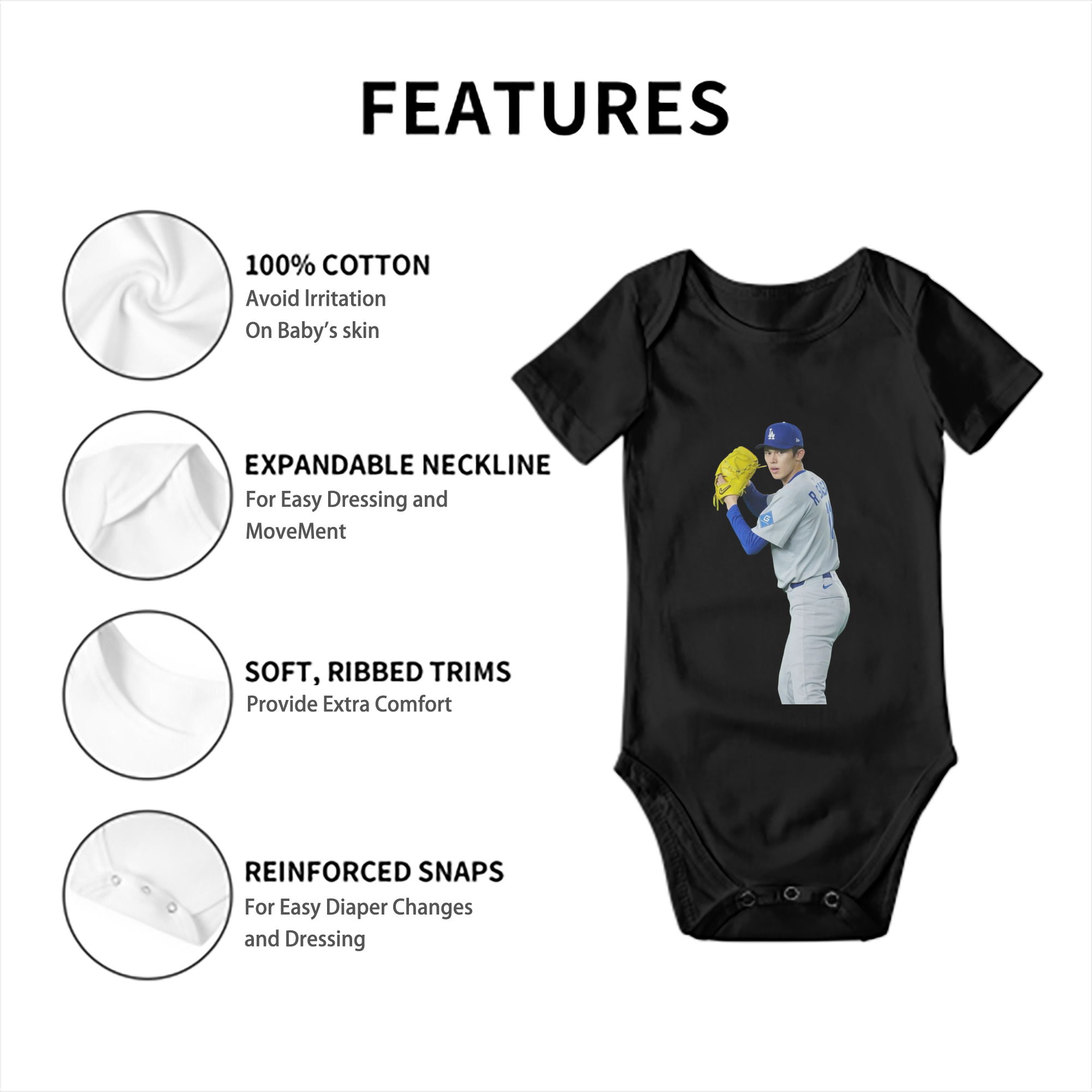  Baby Short Sleeve Romper – 100% Cotton Soft & Breathable Digital Print Onesie With Easy Snap Closure And Envelope Shoulder – Comfortable For Daily Wear & Travel