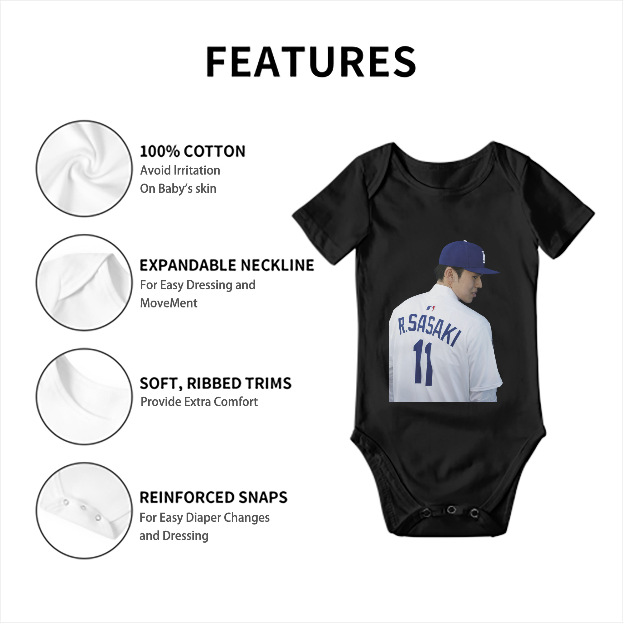  Baby Short Sleeve Romper – 100% Cotton Soft & Breathable Digital Print Onesie With Easy Snap Closure And Envelope Shoulder – Comfortable For Daily Wear & Travel