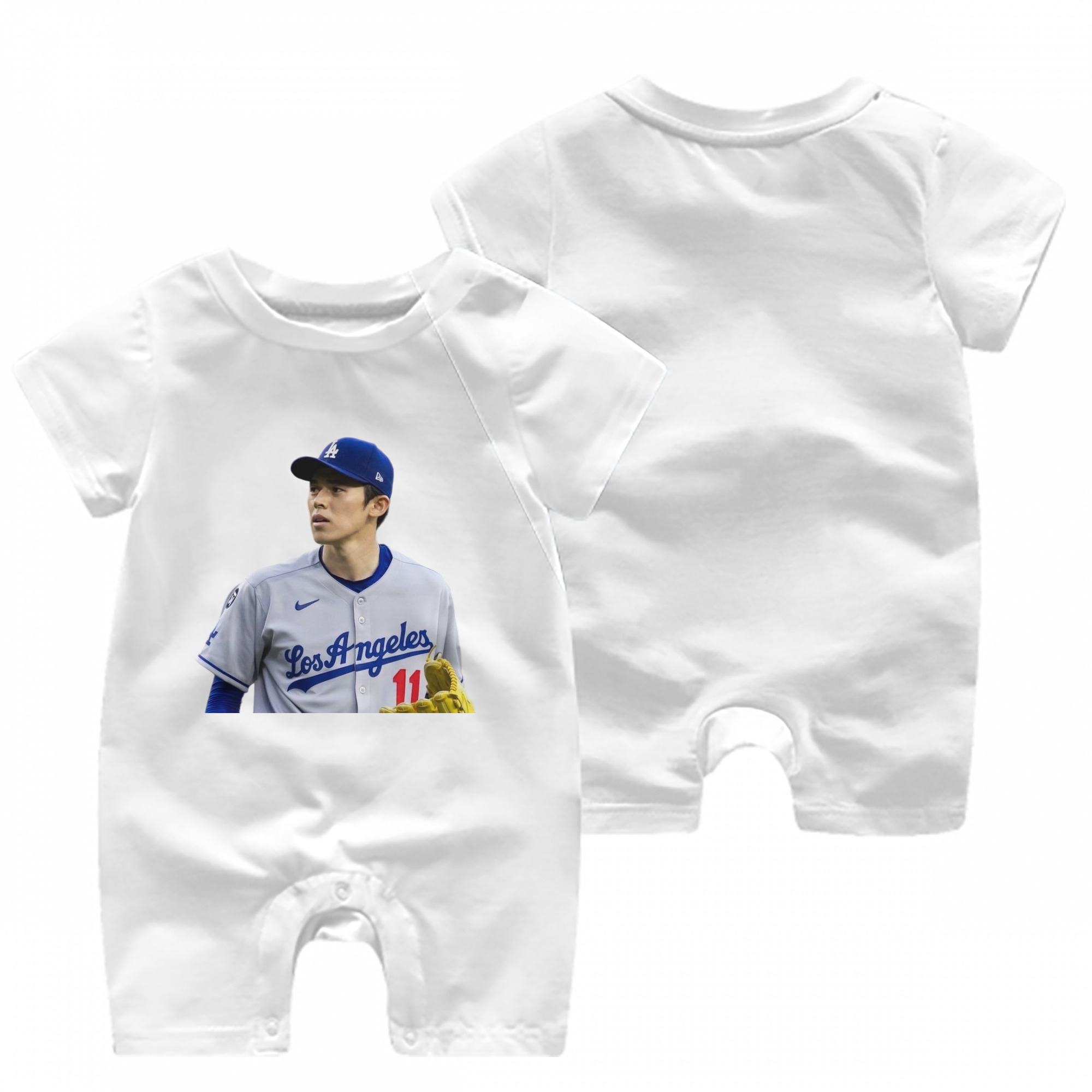  Baby Short Sleeve Onesie – 100% Cotton Soft & Breathable Digital Print Romper – Double-Sided Print, Snap Closure For Easy Diaper Changes – Comfortable For Boys & Girls