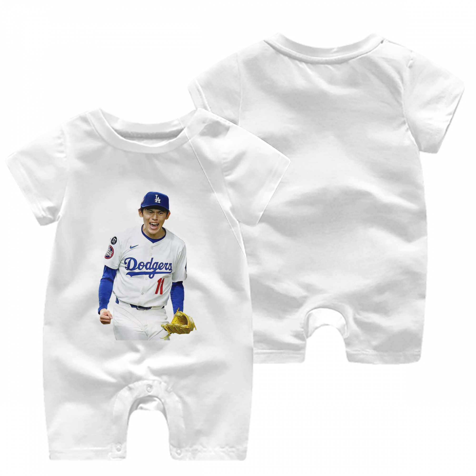  Baby Short Sleeve Onesie – 100% Cotton Soft & Breathable Digital Print Romper – Double-Sided Print, Snap Closure For Easy Diaper Changes – Comfortable For Boys & Girls