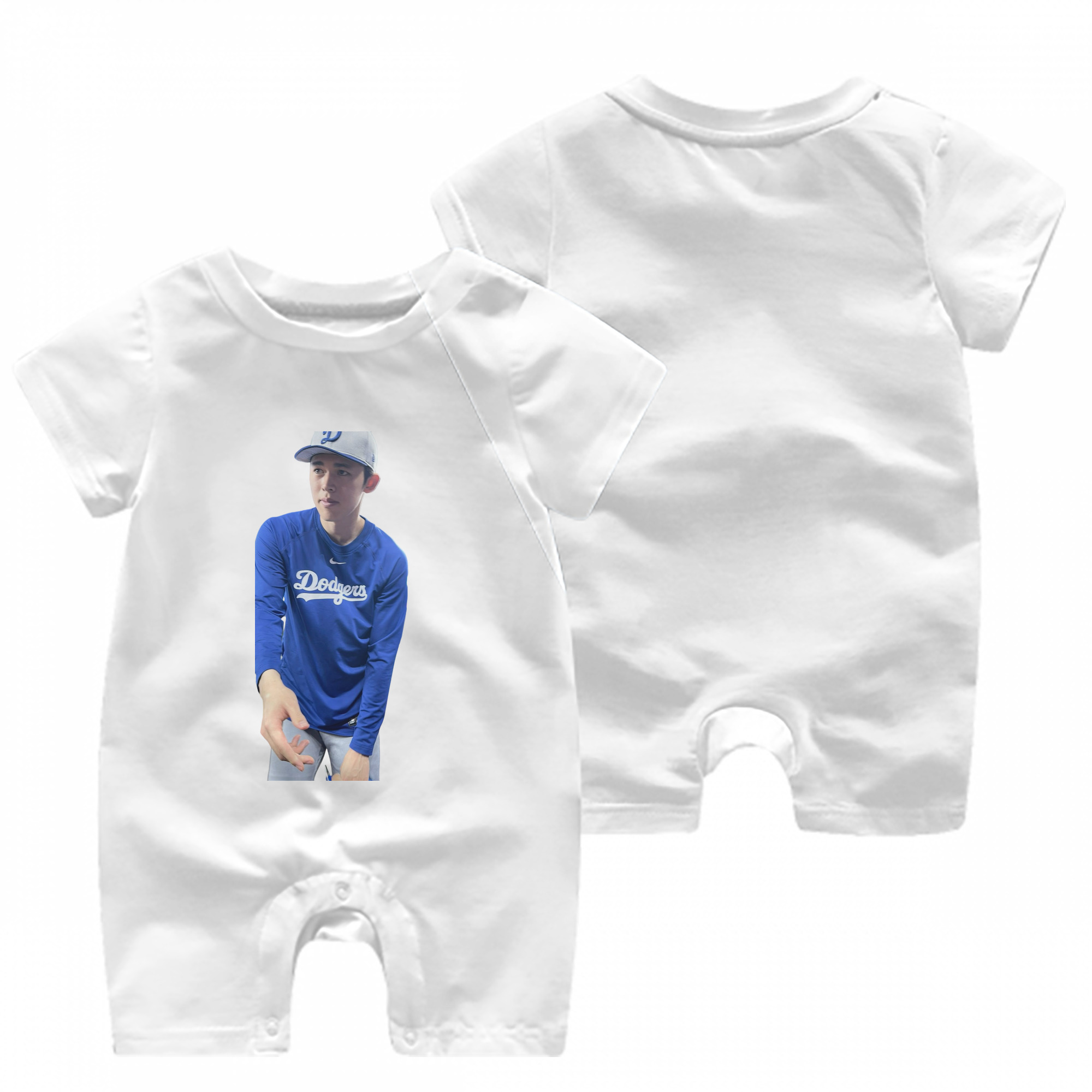  Baby Short Sleeve Onesie – 100% Cotton Soft & Breathable Digital Print Romper – Double-Sided Print, Snap Closure For Easy Diaper Changes – Comfortable For Boys & Girls