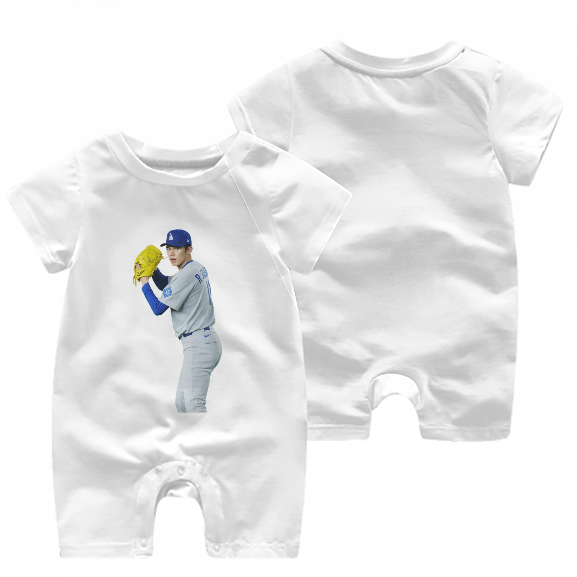  Baby Short Sleeve Onesie – 100% Cotton Soft & Breathable Digital Print Romper – Double-Sided Print, Snap Closure For Easy Diaper Changes – Comfortable For Boys & Girls