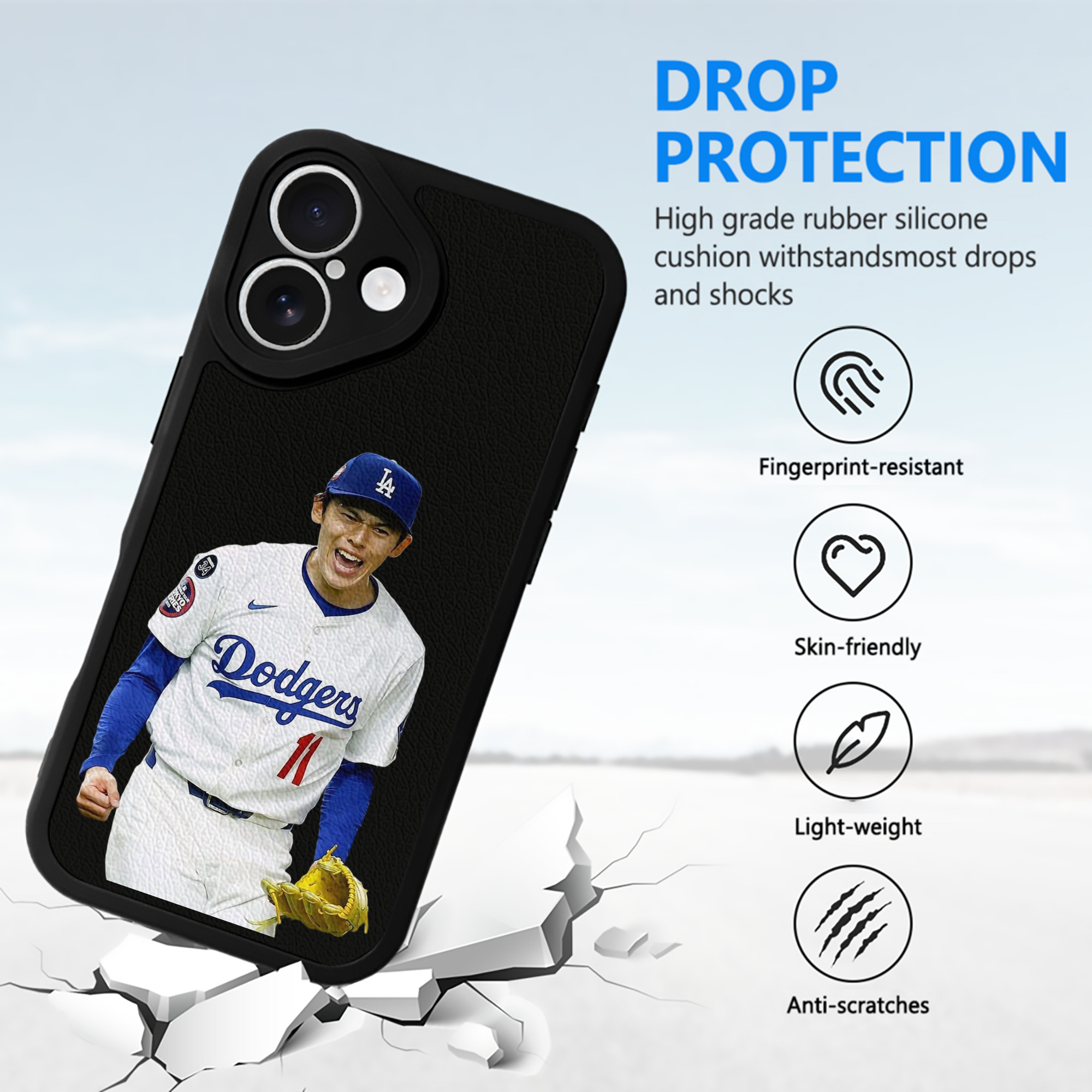  IPhone 16 Silicone Leather Case – UV Print, Lambskin Texture – Perfect Fit, Wireless Charging Compatible, Scratch Resistant, Precise Cutouts – Stylish Protection For IPhone 16