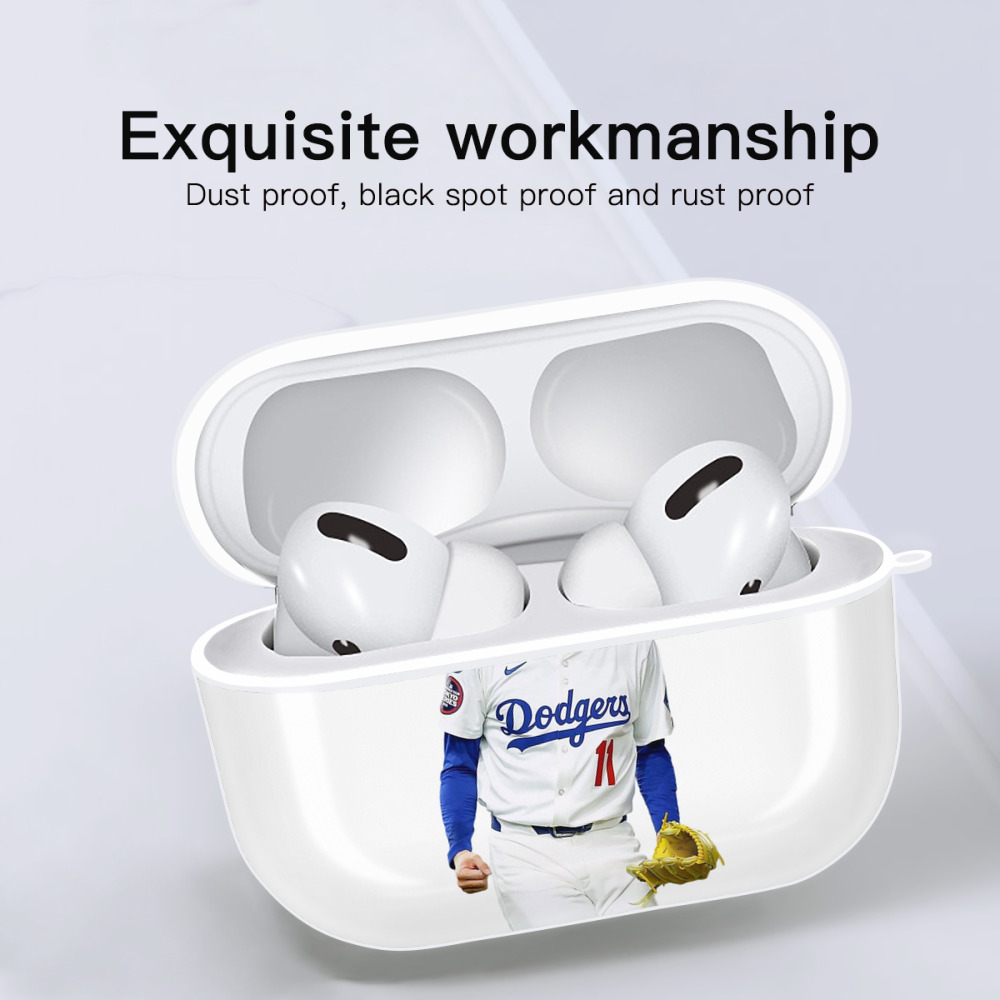  AirPods Pro Hard Case White With Keychain, Durable Flexible PC, Precise Cutouts, Anti-Fingerprint, Yellowing & Scratch Resistant, Full Protection, Washable