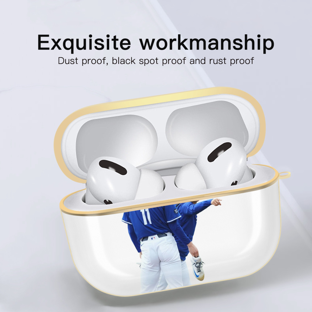  Luxury Gold AirPods Pro Case With Keychain, Flexible PC Material, Full Protection, Precise Cutouts, Anti-Fingerprint, Washable, Durable Design