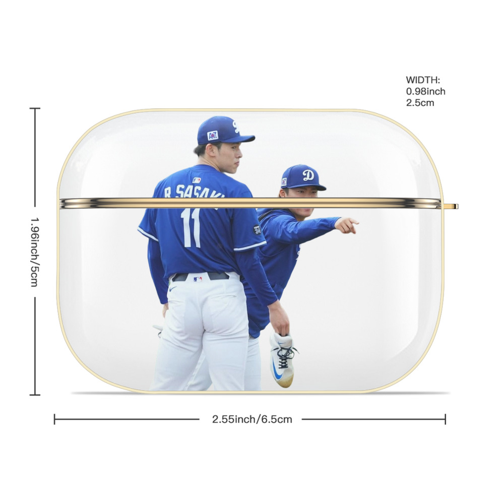  Luxury Gold AirPods Pro Case With Keychain, Flexible PC Material, Full Protection, Precise Cutouts, Anti-Fingerprint, Washable, Durable Design