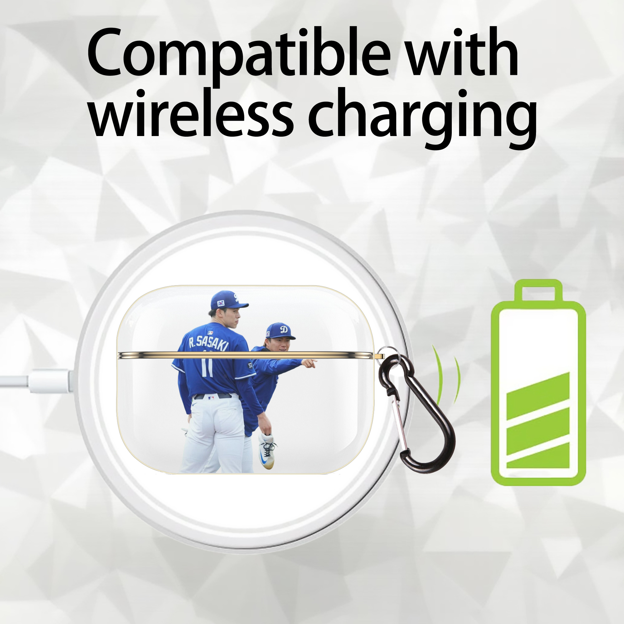  Luxury Gold AirPods Pro Case With Keychain, Flexible PC Material, Full Protection, Precise Cutouts, Anti-Fingerprint, Washable, Durable Design