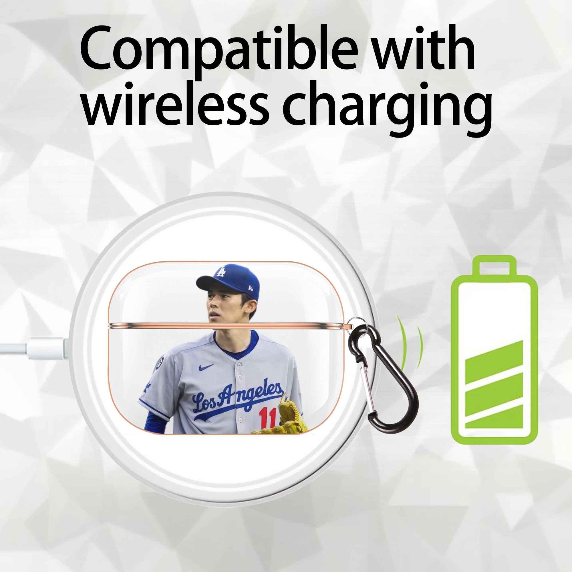  AirPods Pro Protective Case Rose Gold, Flexible PC Material, Precise Fit, Anti-Slip Cover, Full Protection, Fingerprint Resistant, Washable With Keychain