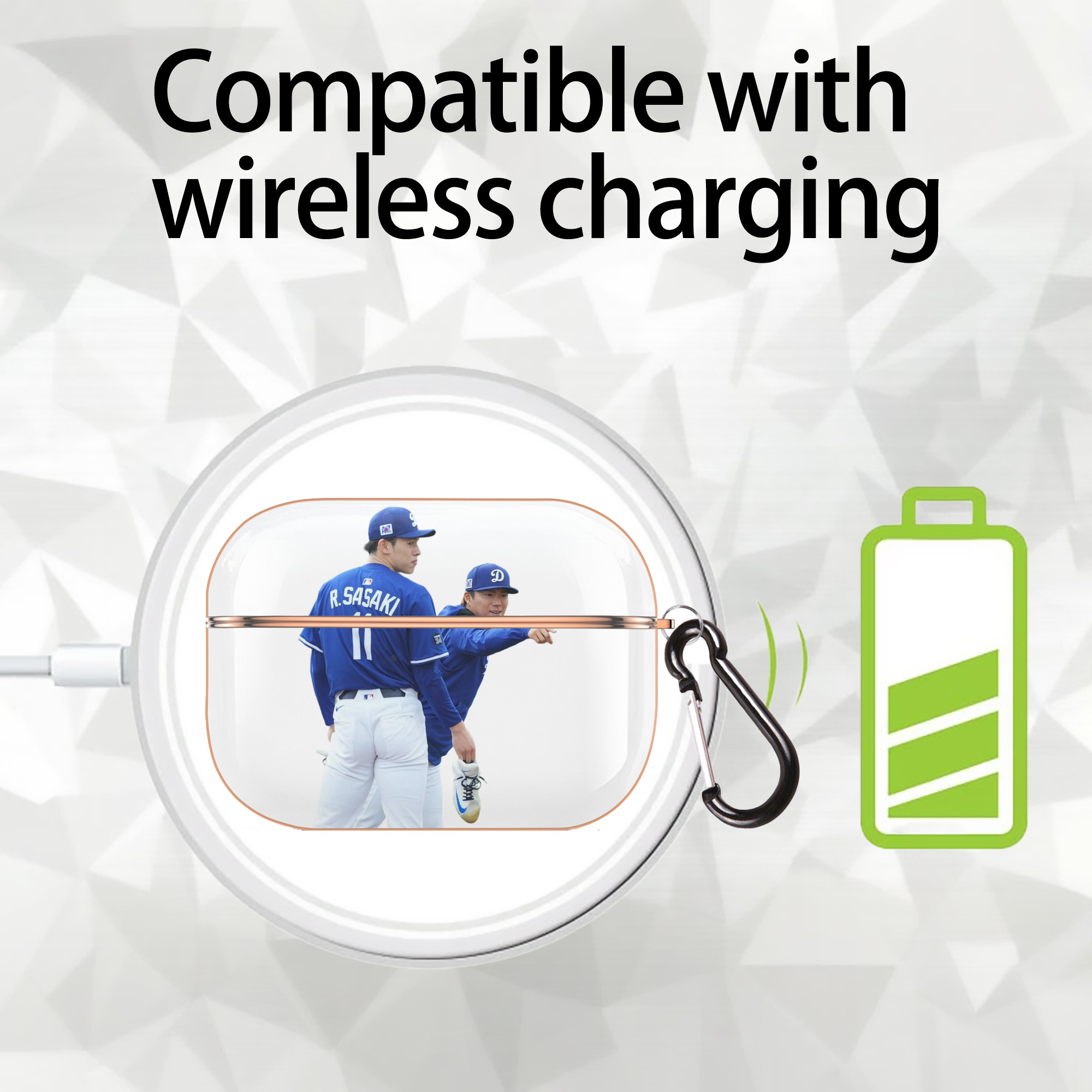  AirPods Pro Protective Case Rose Gold, Flexible PC Material, Precise Fit, Anti-Slip Cover, Full Protection, Fingerprint Resistant, Washable With Keychain