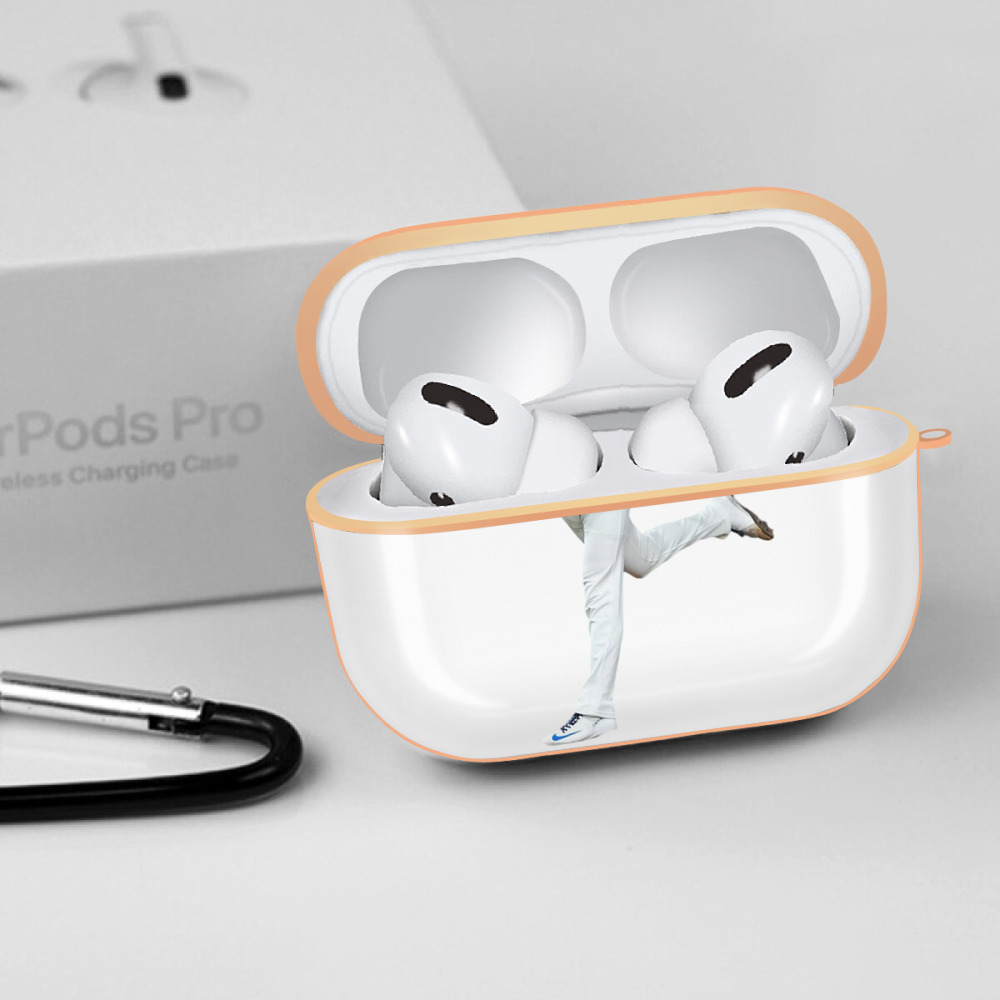  AirPods Pro Protective Case Rose Gold, Flexible PC Material, Precise Fit, Anti-Slip Cover, Full Protection, Fingerprint Resistant, Washable With Keychain