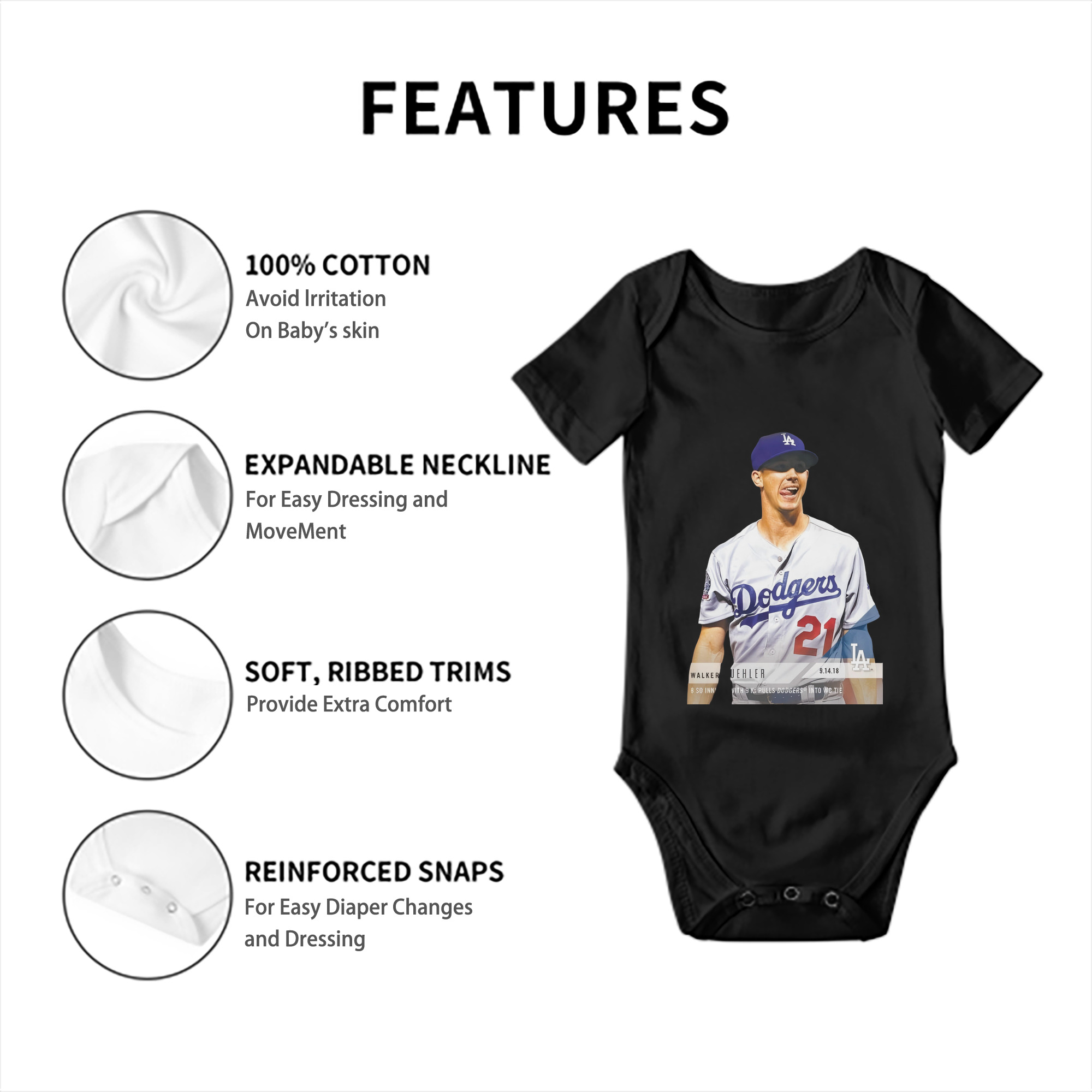  Baby Short Sleeve Romper – 100% Cotton Soft & Breathable Digital Print Onesie With Easy Snap Closure And Envelope Shoulder – Comfortable For Daily Wear & Travel