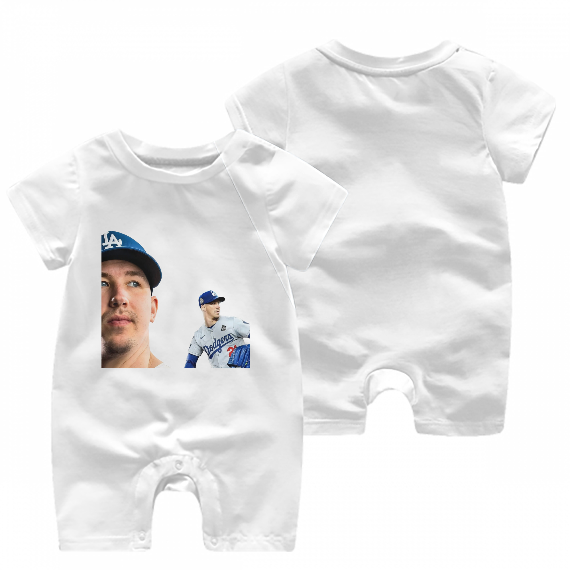  Baby Short Sleeve Onesie – 100% Cotton Soft & Breathable Digital Print Romper – Double-Sided Print, Snap Closure For Easy Diaper Changes – Comfortable For Boys & Girls