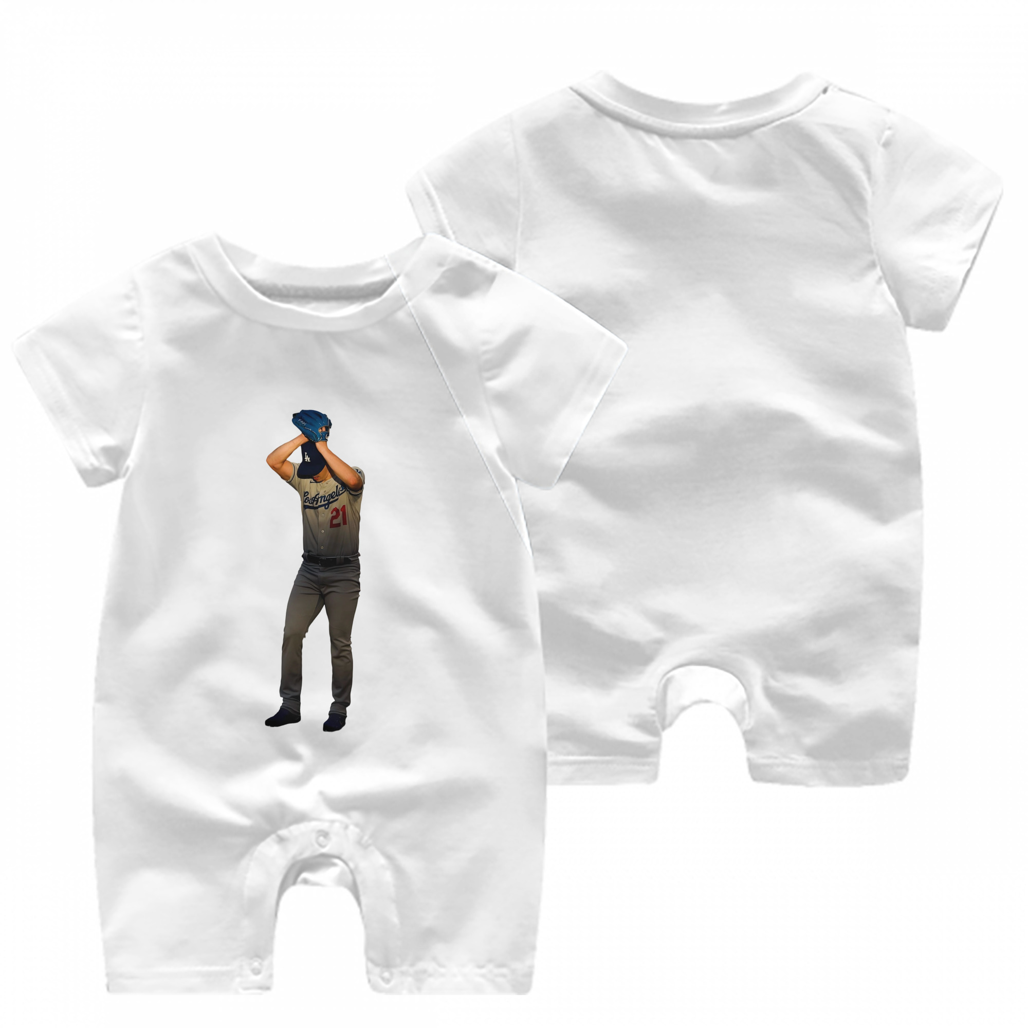  Baby Short Sleeve Onesie – 100% Cotton Soft & Breathable Digital Print Romper – Double-Sided Print, Snap Closure For Easy Diaper Changes – Comfortable For Boys & Girls