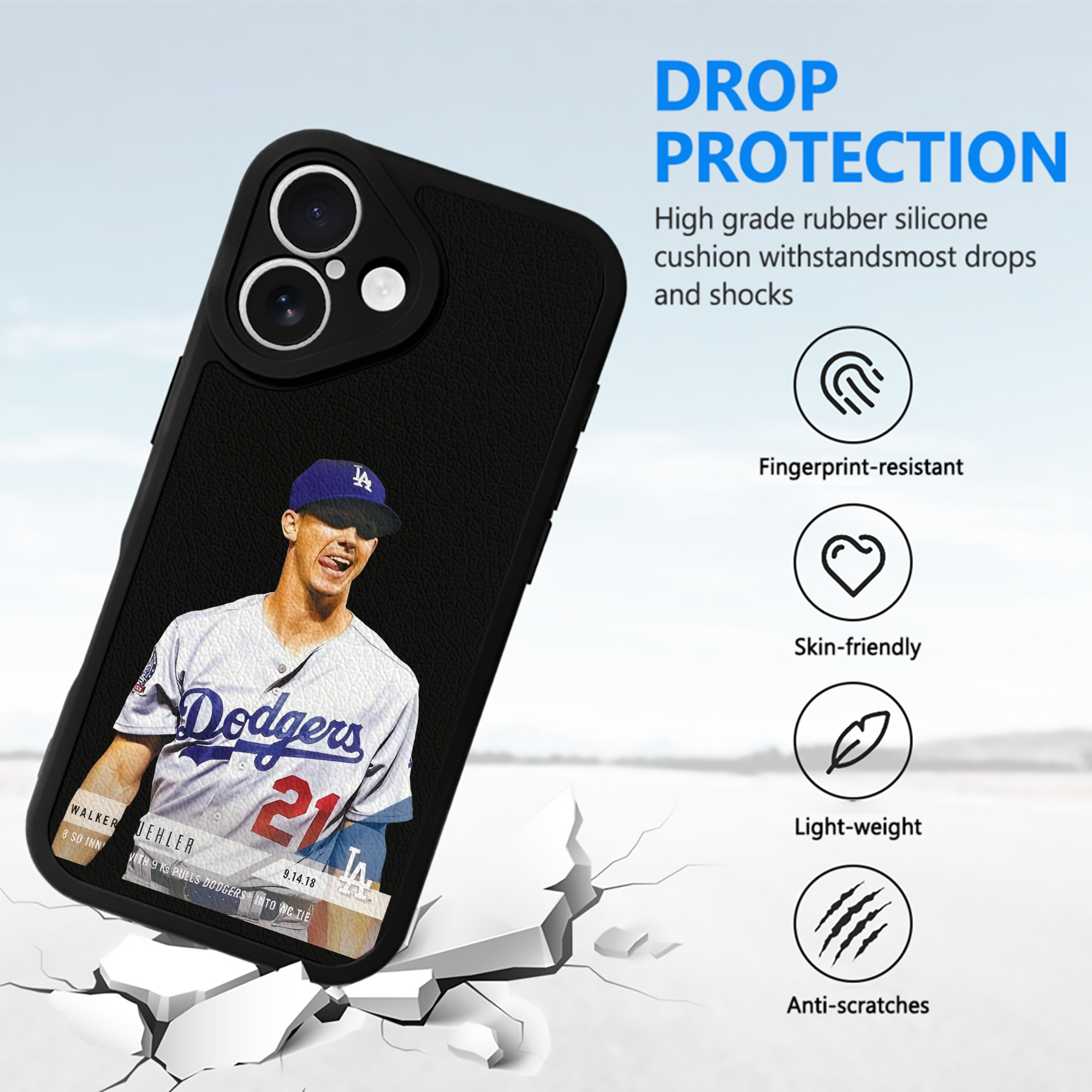  IPhone 16 Silicone Leather Case – UV Print, Lambskin Texture – Perfect Fit, Wireless Charging Compatible, Scratch Resistant, Precise Cutouts – Stylish Protection For IPhone 16