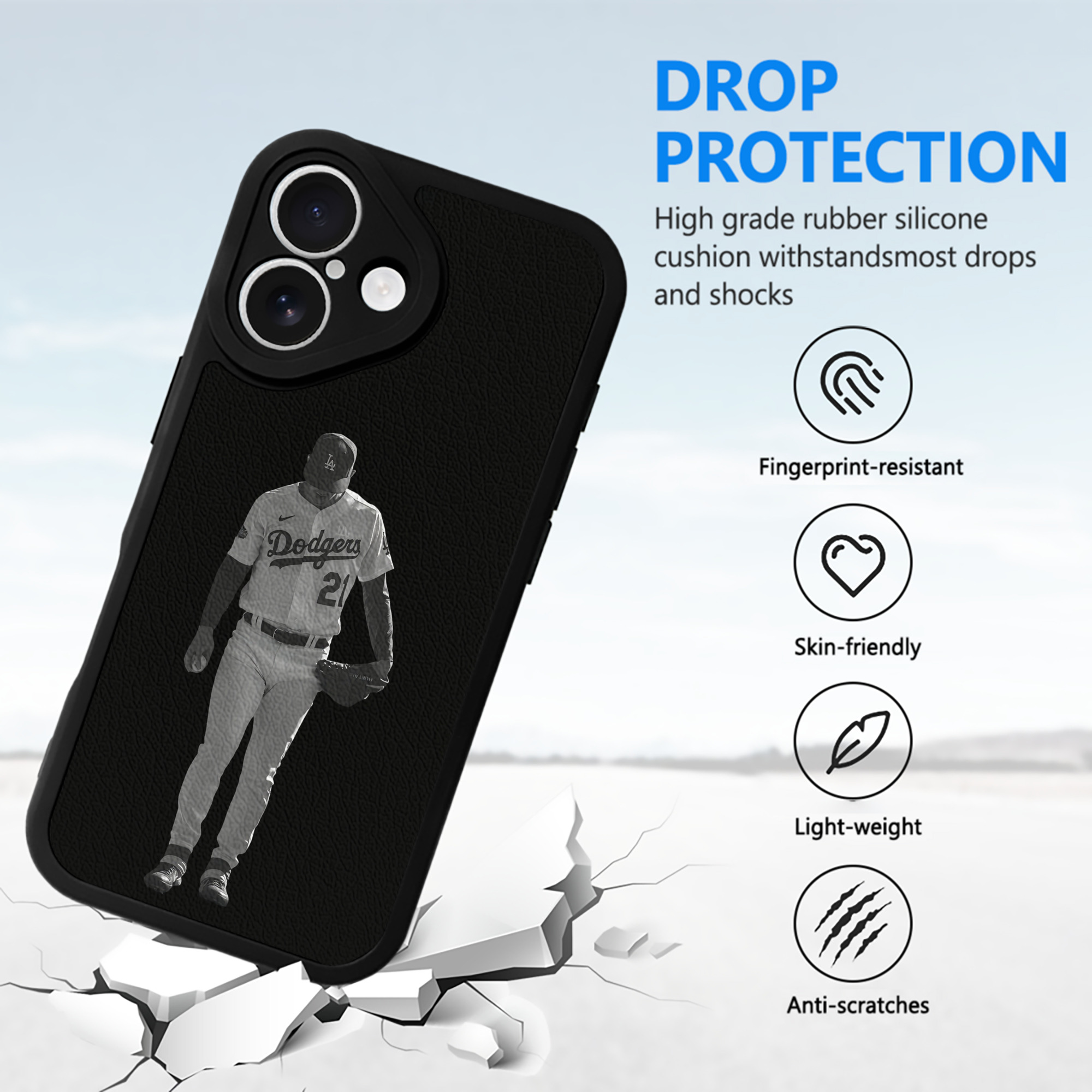  IPhone 16 Silicone Leather Case – UV Print, Lambskin Texture – Perfect Fit, Wireless Charging Compatible, Scratch Resistant, Precise Cutouts – Stylish Protection For IPhone 16