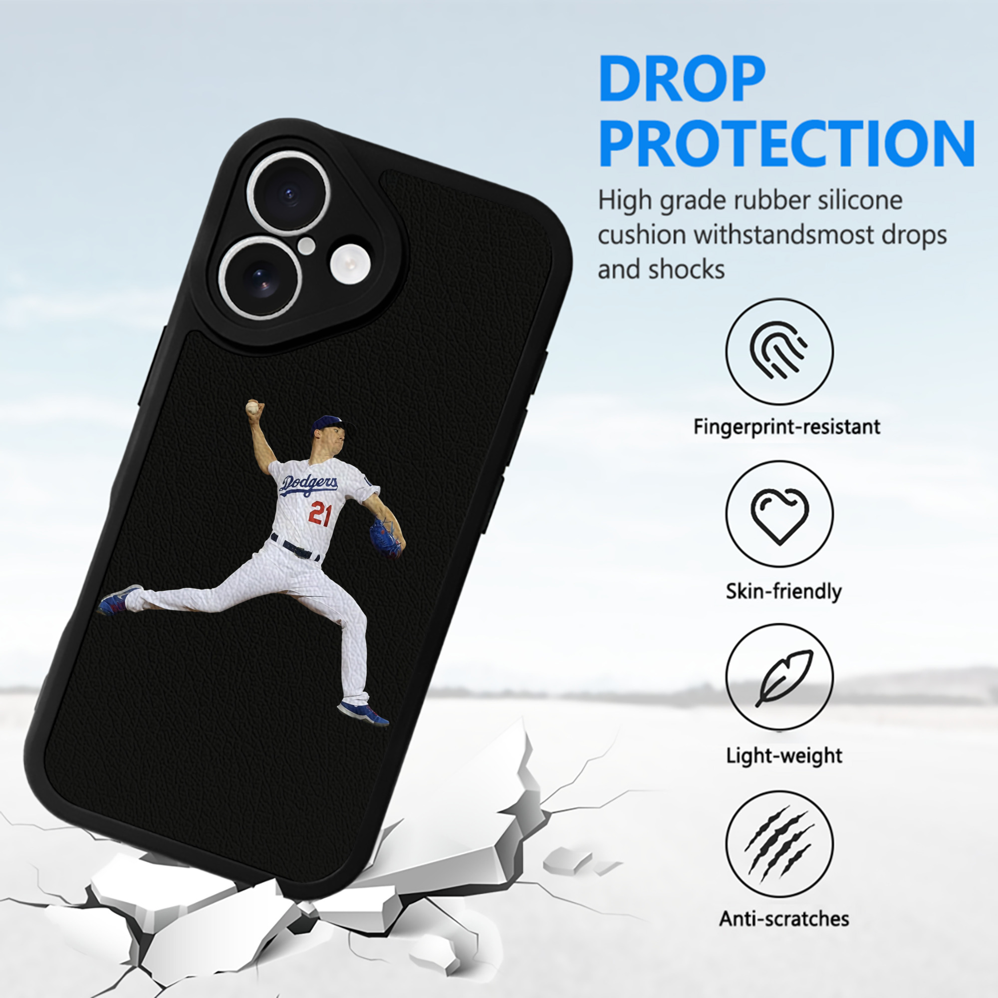  IPhone 16 Silicone Leather Case – UV Print, Lambskin Texture – Perfect Fit, Wireless Charging Compatible, Scratch Resistant, Precise Cutouts – Stylish Protection For IPhone 16