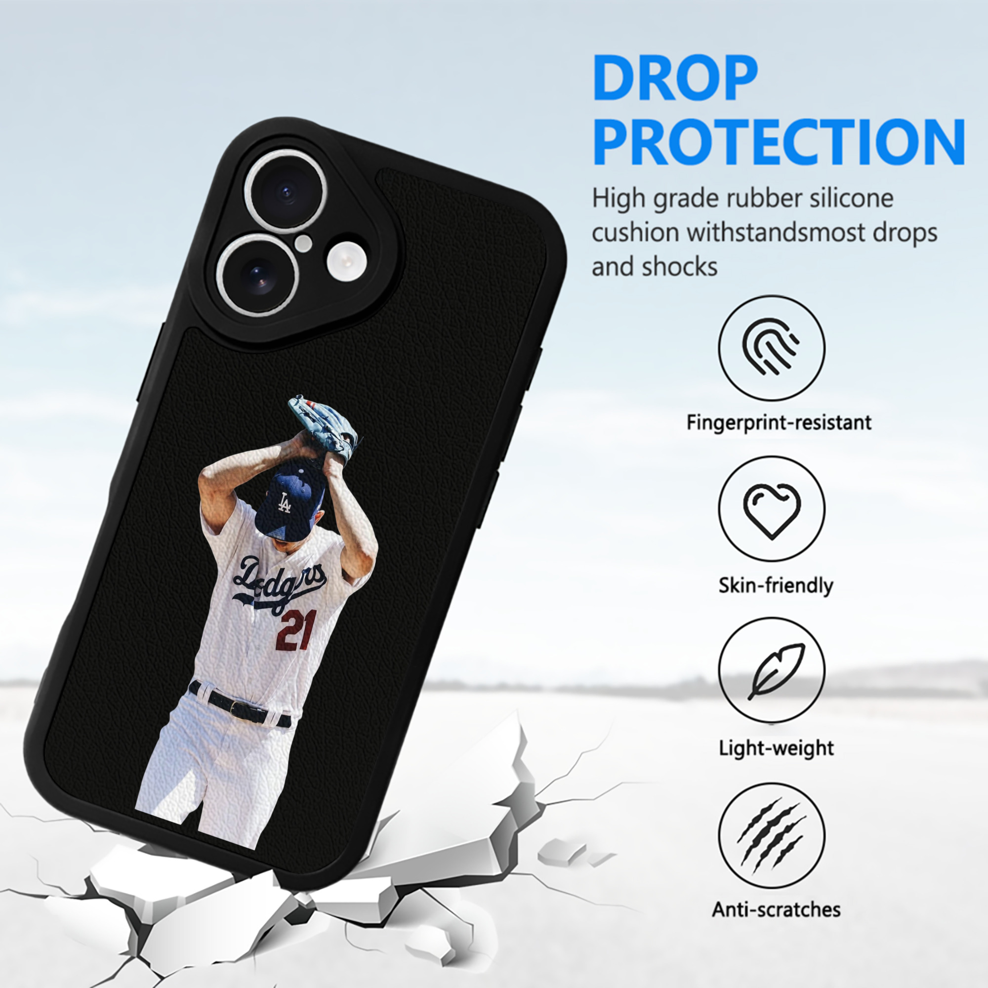  IPhone 16 Silicone Leather Case – UV Print, Lambskin Texture – Perfect Fit, Wireless Charging Compatible, Scratch Resistant, Precise Cutouts – Stylish Protection For IPhone 16